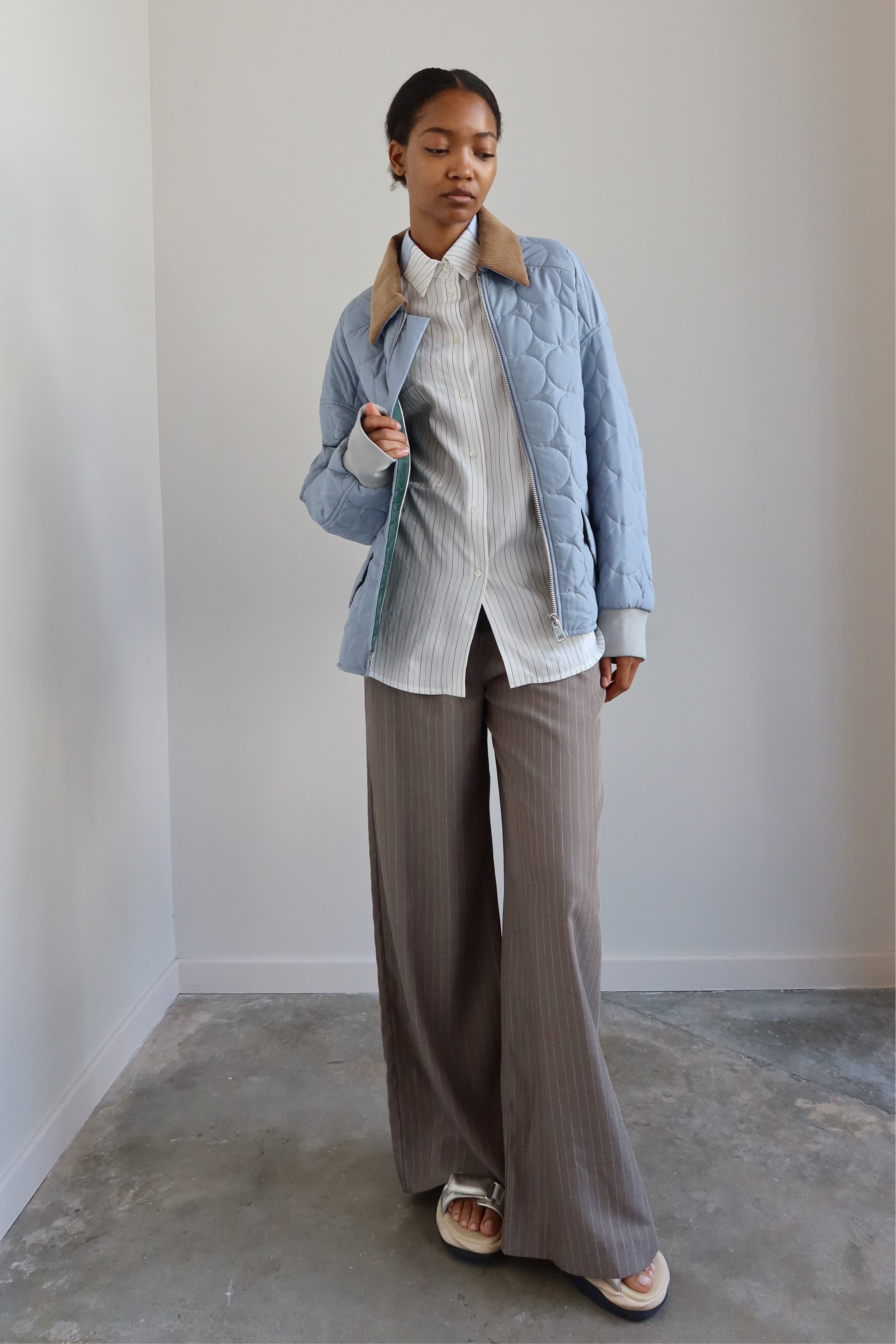 Bubble Light Blue Quilted Jacket