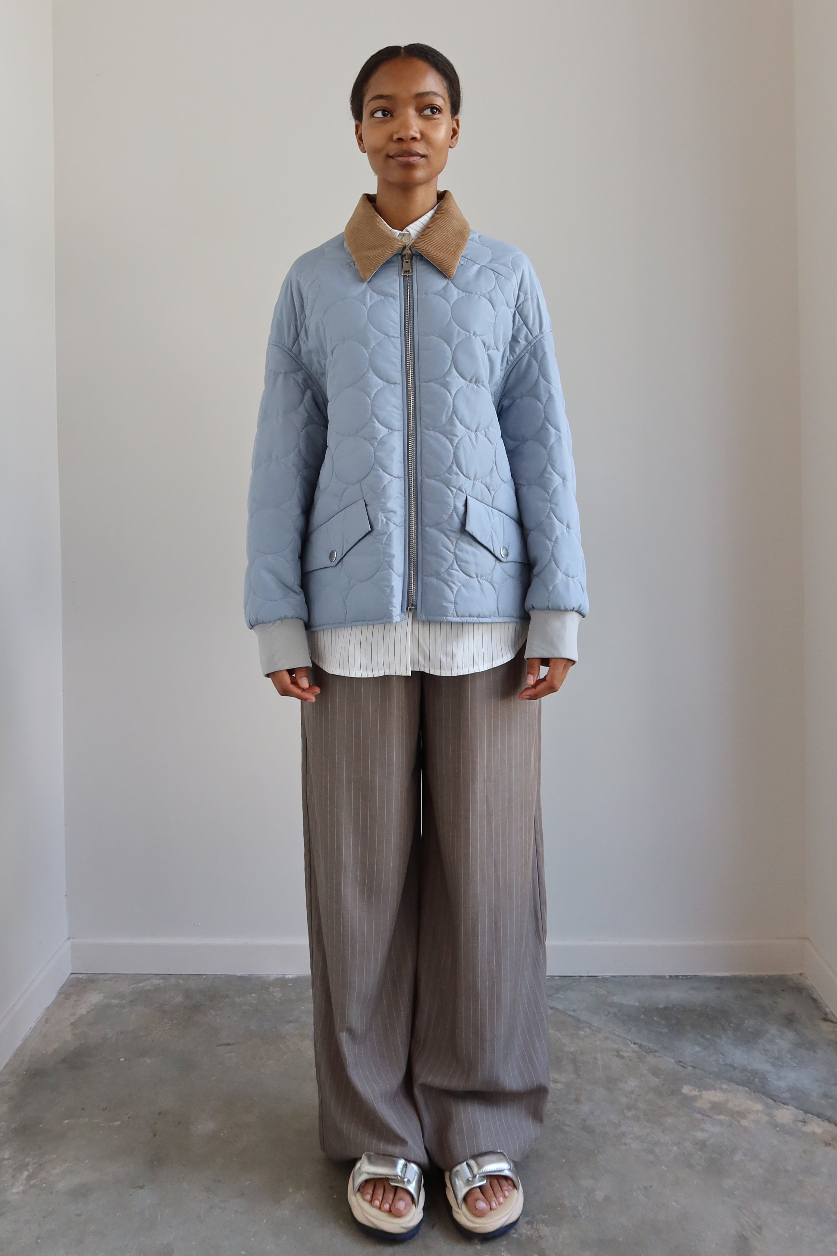 Bubble Light Blue Quilted Jacket