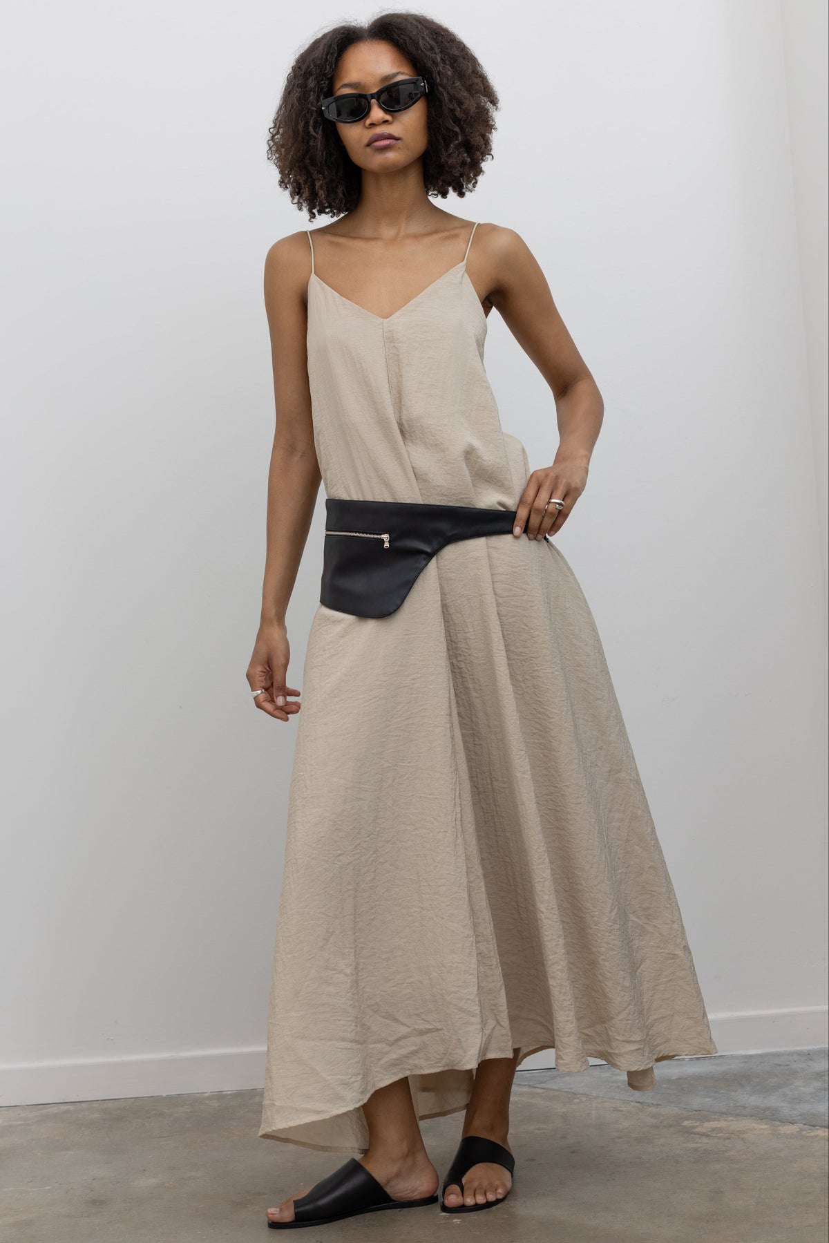 beige flowy dress V-Neck Thin Strap – alas eius event styling Why You’ll