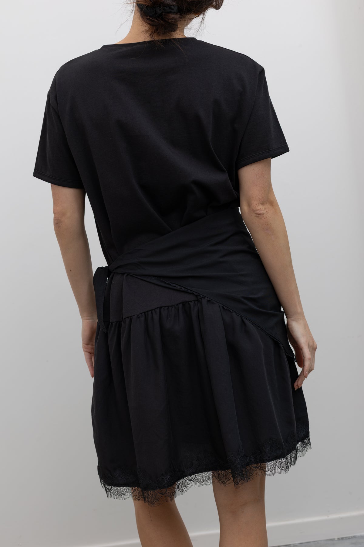 black lace wrap dress Hem – alas eius A-Line Knee Length Party Size and Packaging:4x4in (Box of 10) price_70-100 a wrap silhouette and