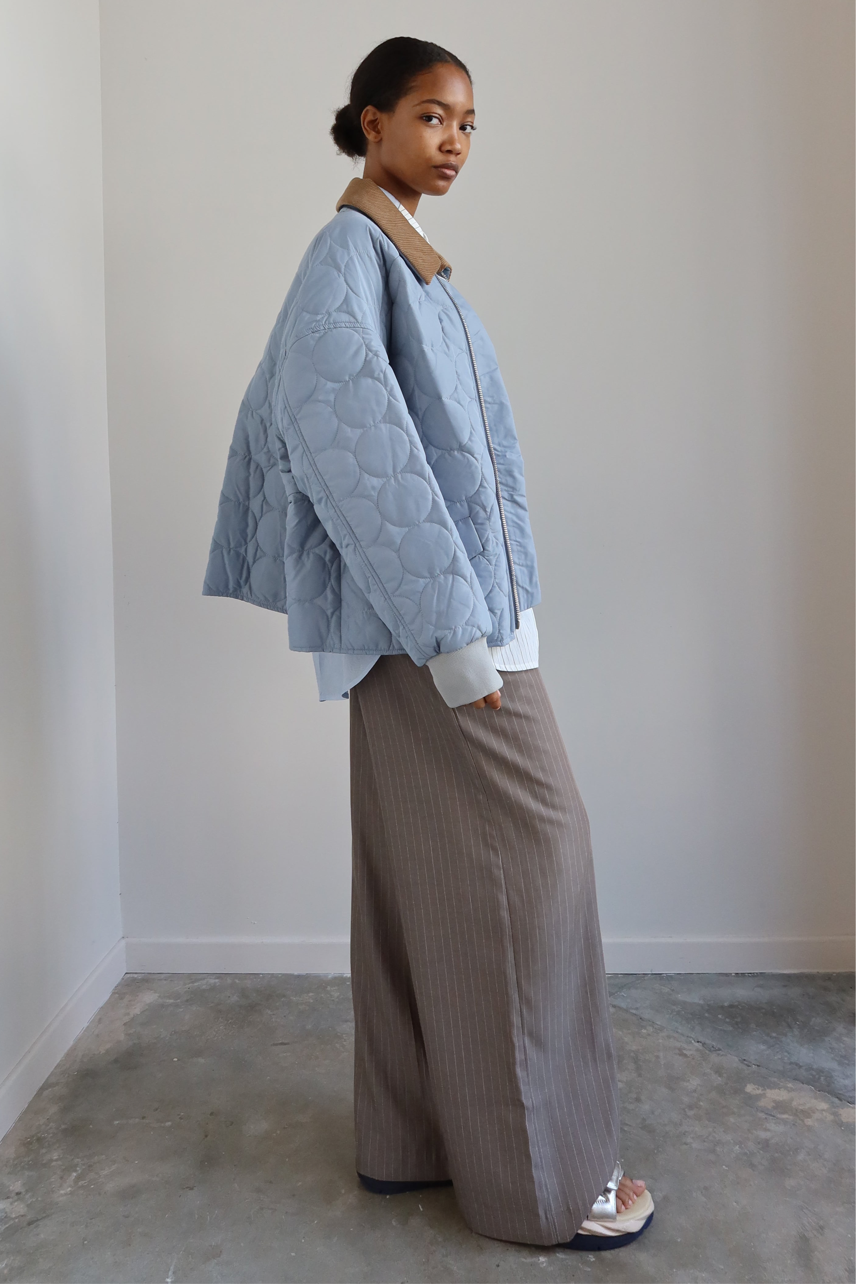 Bubble Light Blue Quilted Jacket