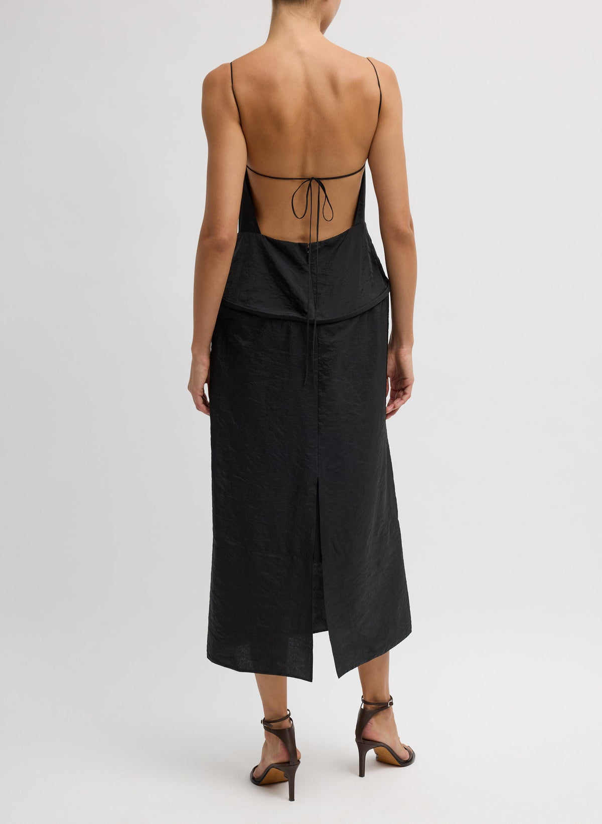 tibi backless dress Eco Poplin Strappy Dress White / 12 / U125EC1532