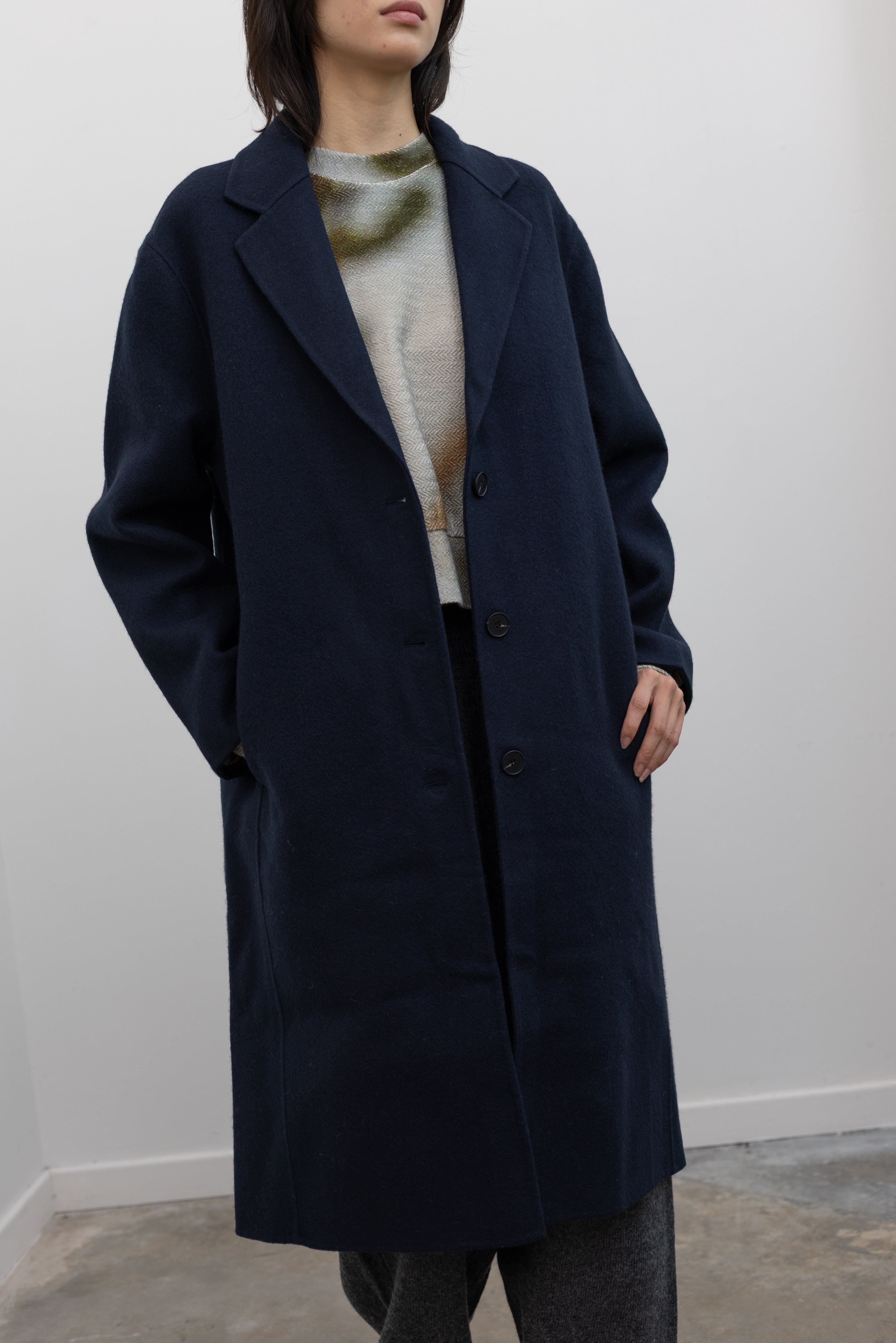 Mijeong Park Navy Handmade Wool Camel Hair Coat | Alas Eius – alas
