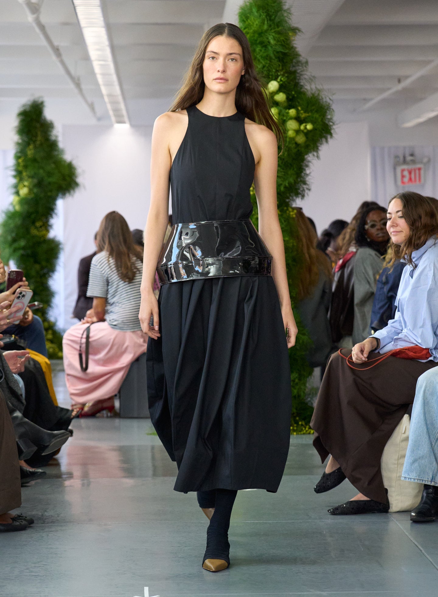 Black PVC Peplum Belt