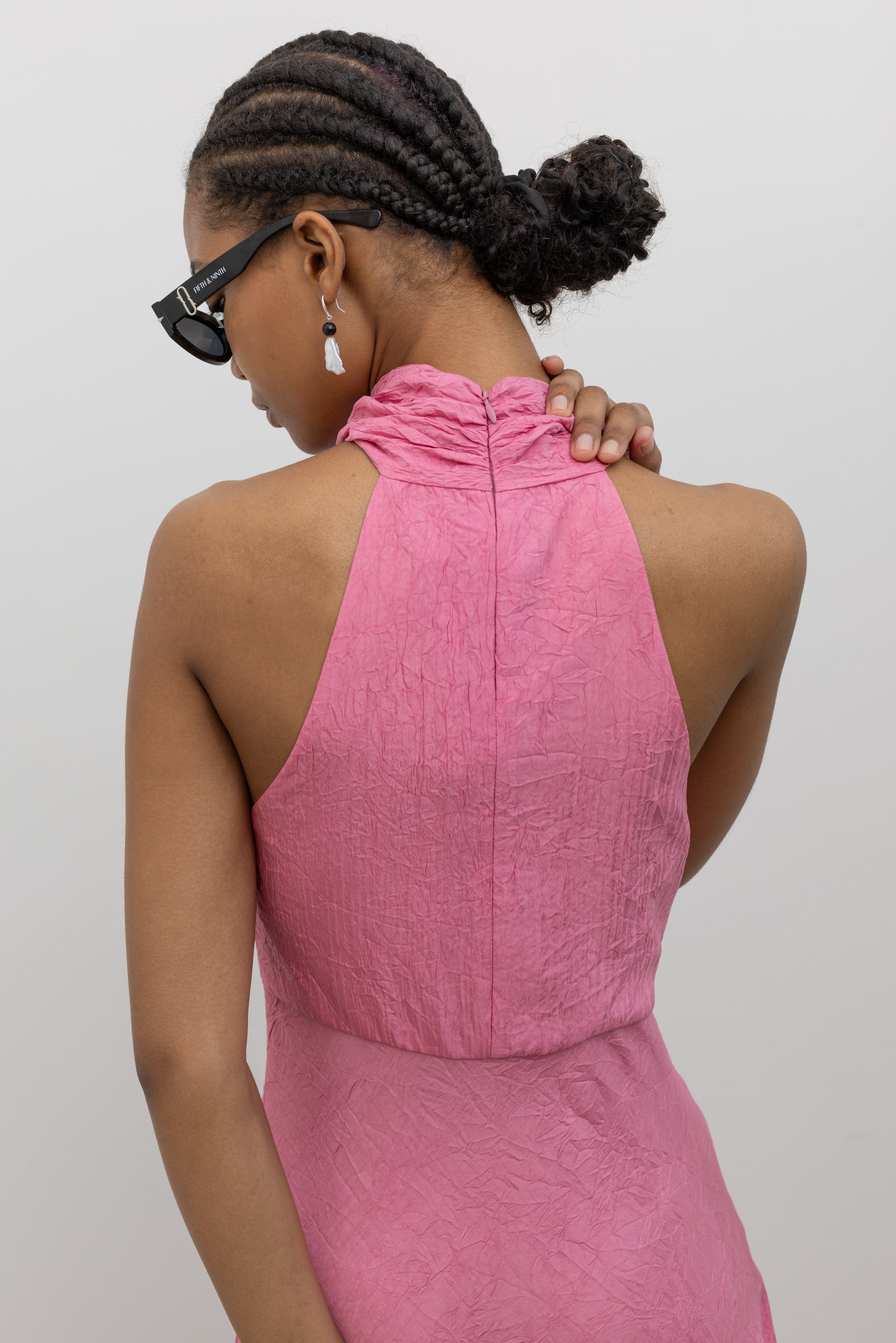 Peony Crinkle Scarf Bias Maxi Dress