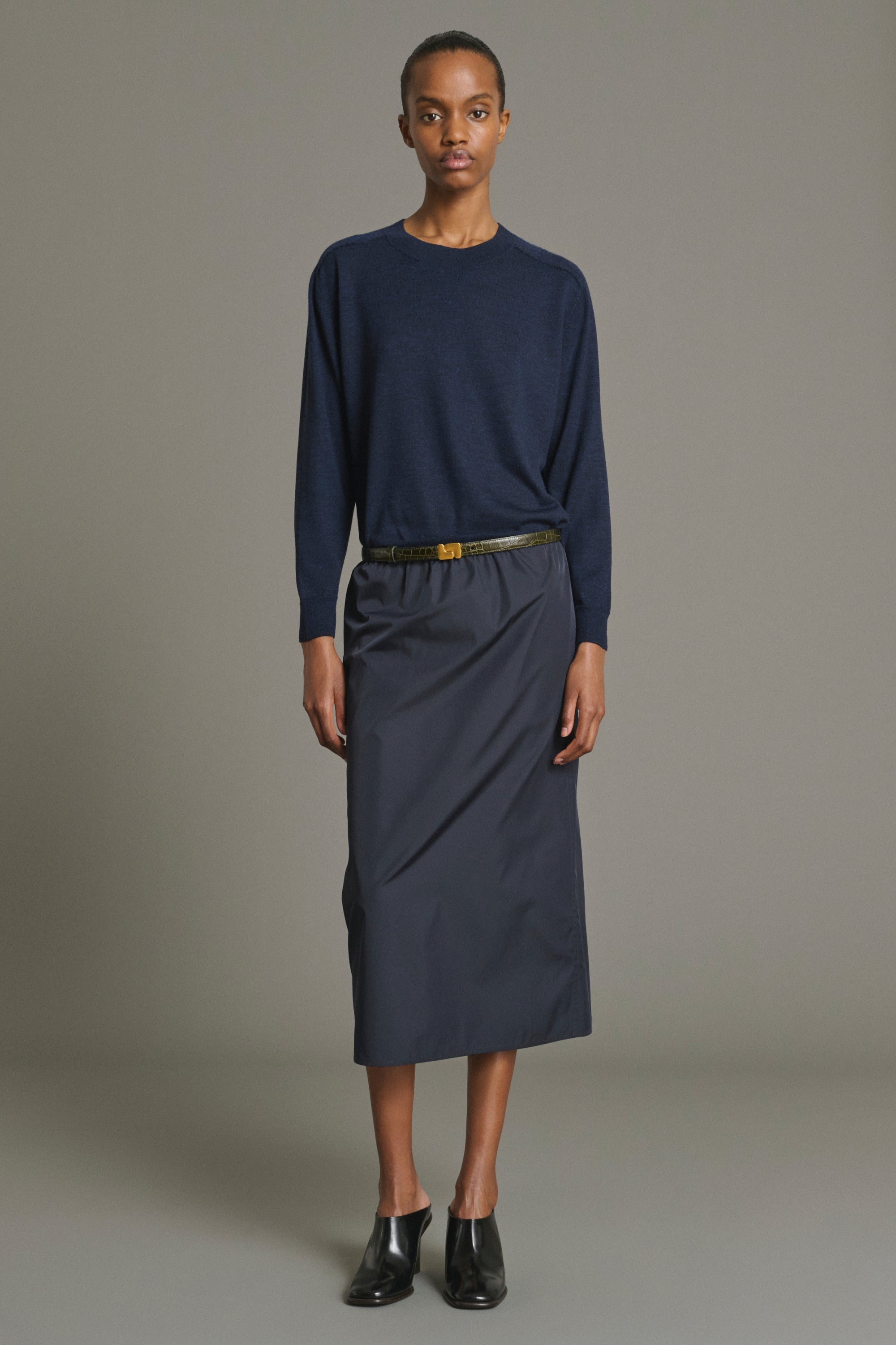 Navy Pio Merino Wool Sweater