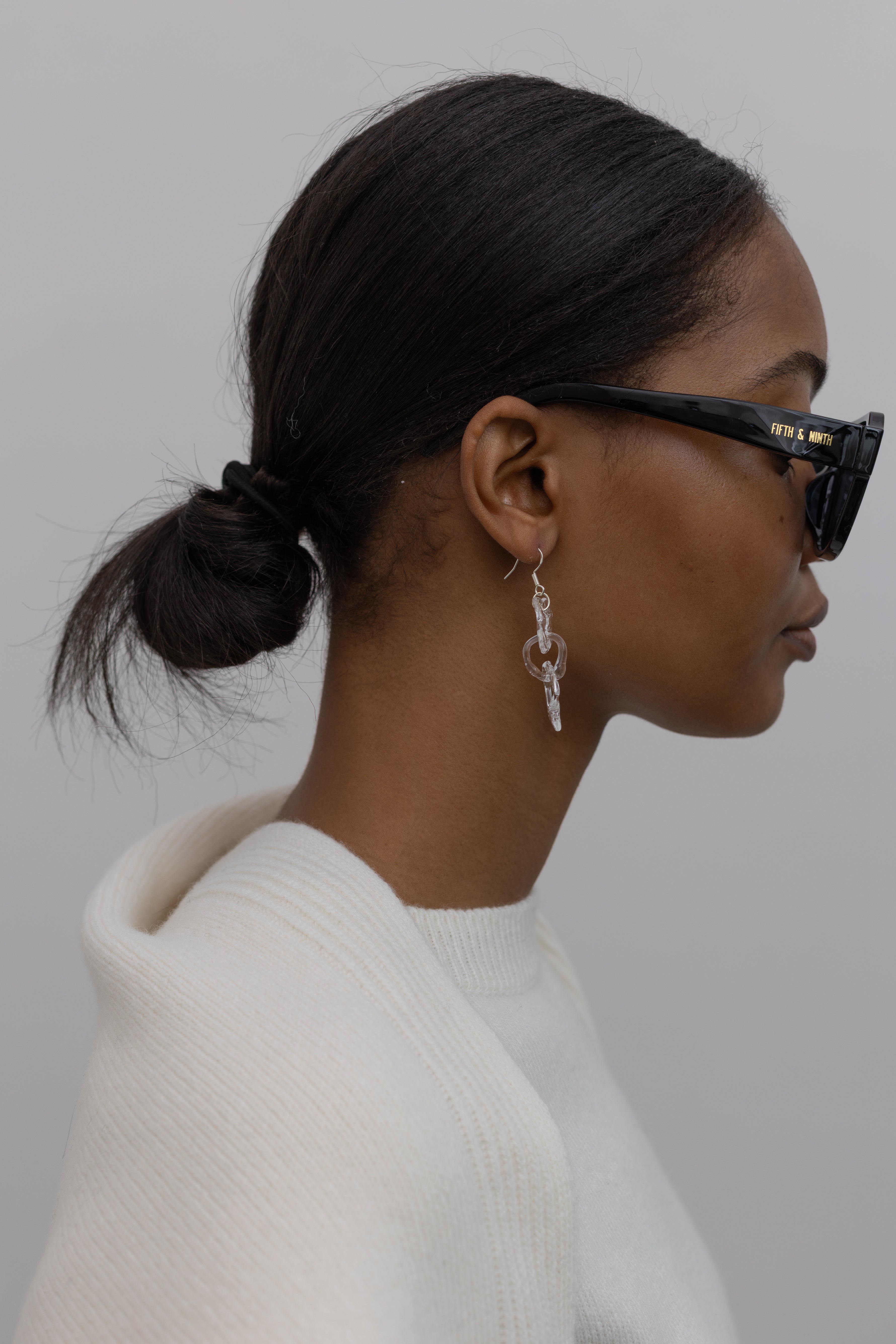 Clear Glass Minimal Earrings