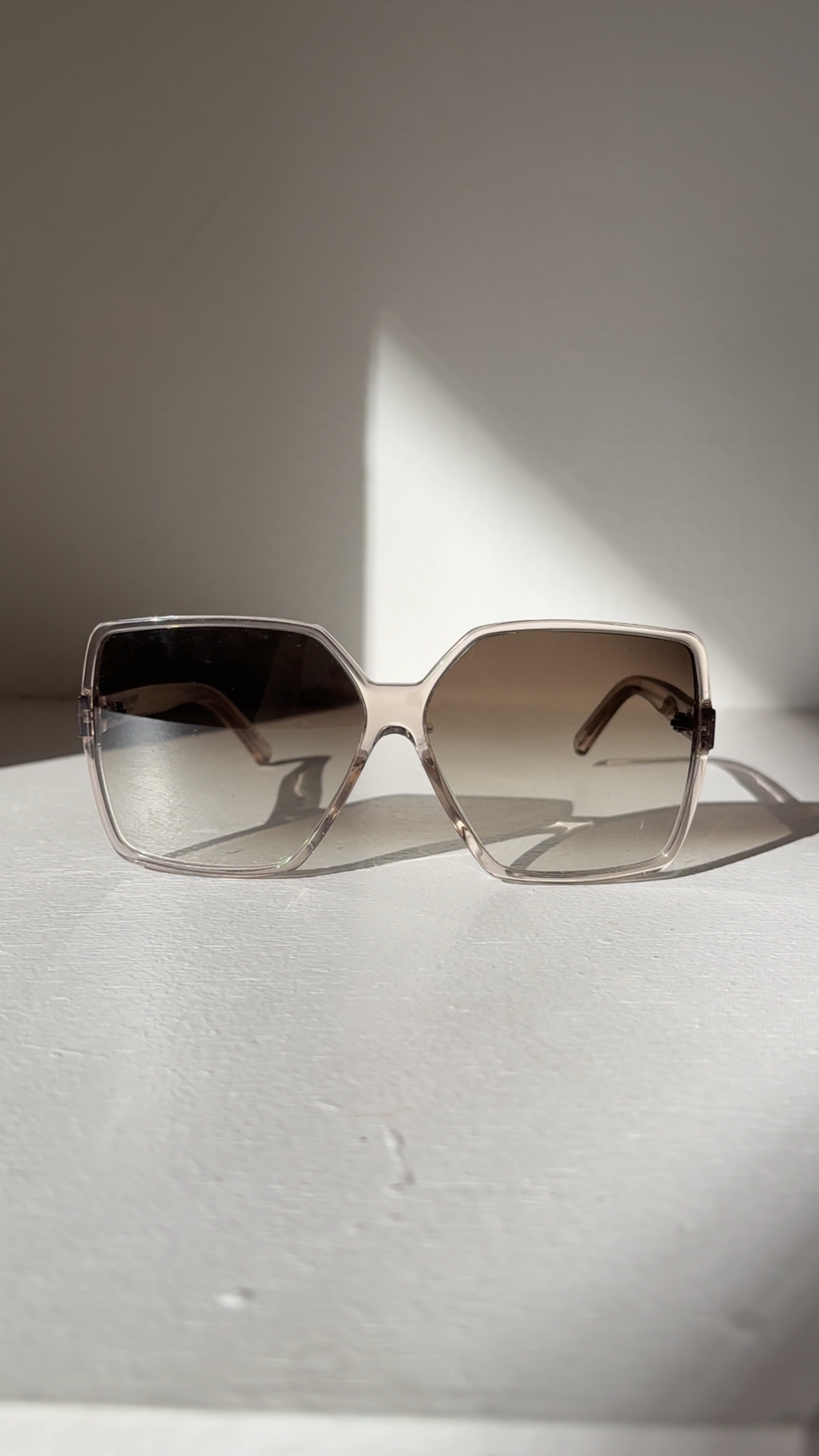 Saint Laurent Taupe Large Square Sunglasses