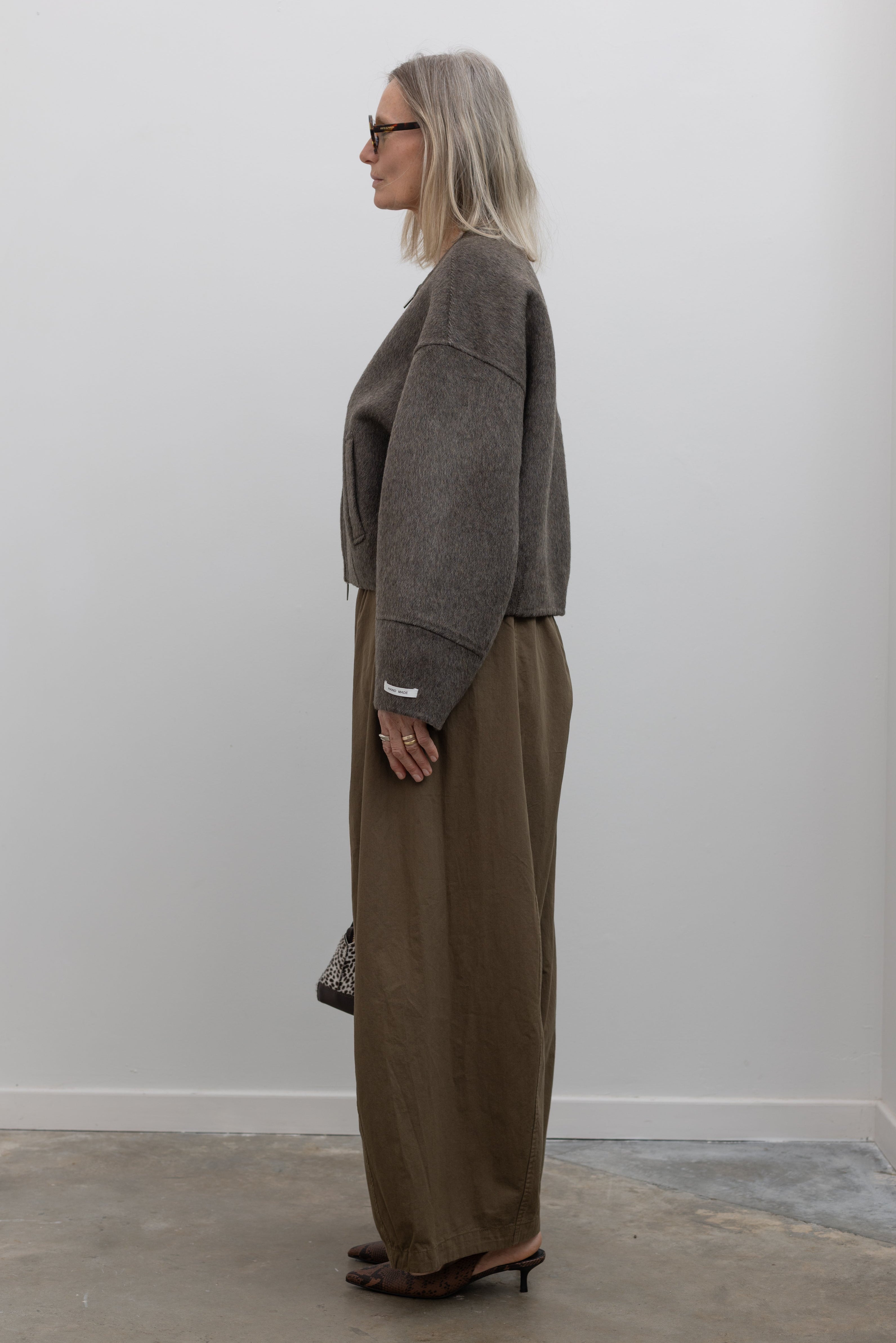 Olive Cotton Parachute Pants