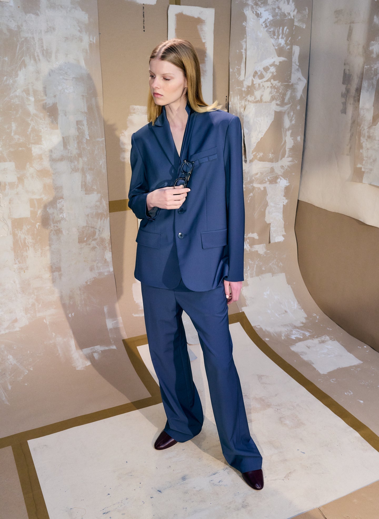 Blue Fog Tropical Wool Dennis Cutout Blazer