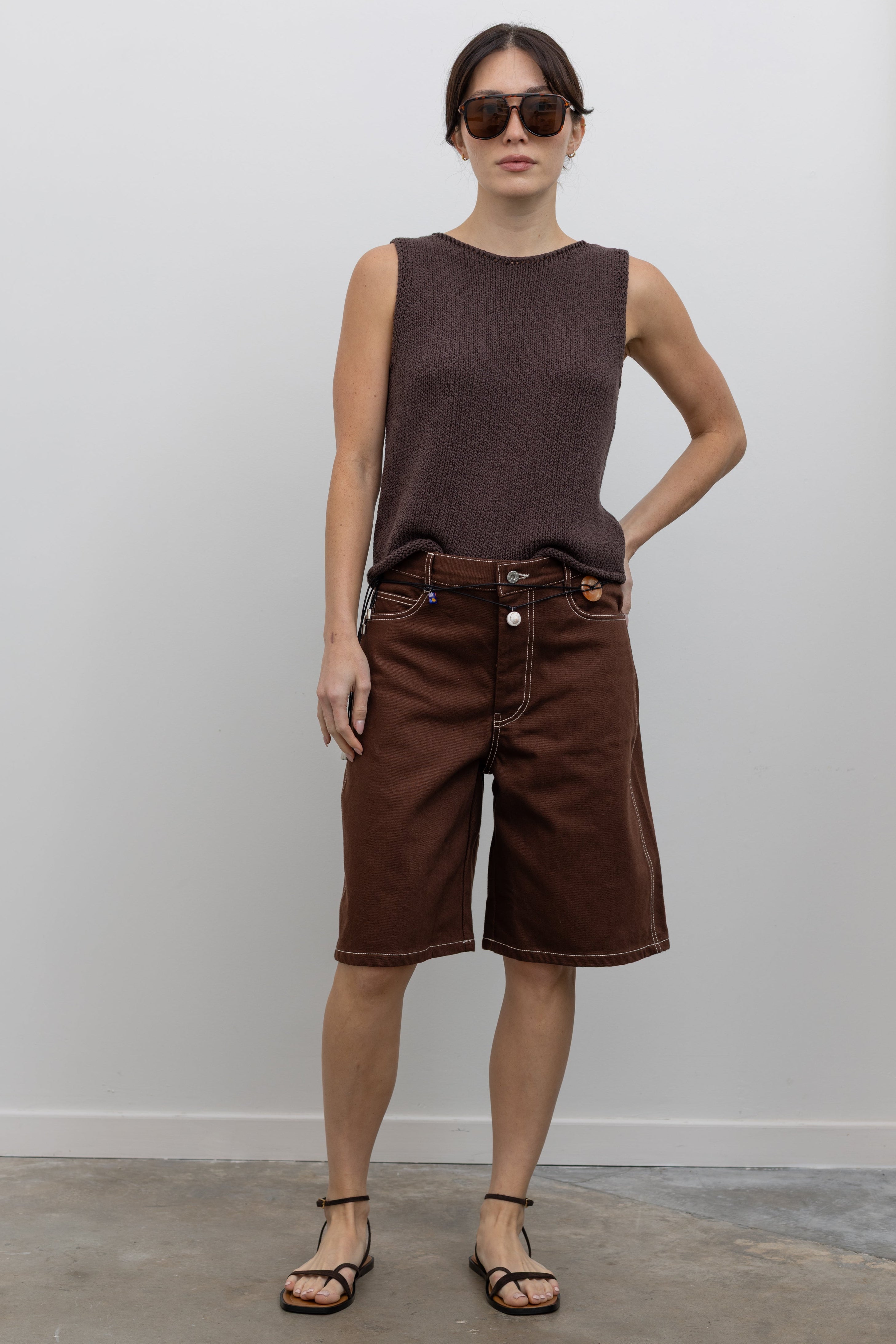 Framework Brown Denim Shorts
