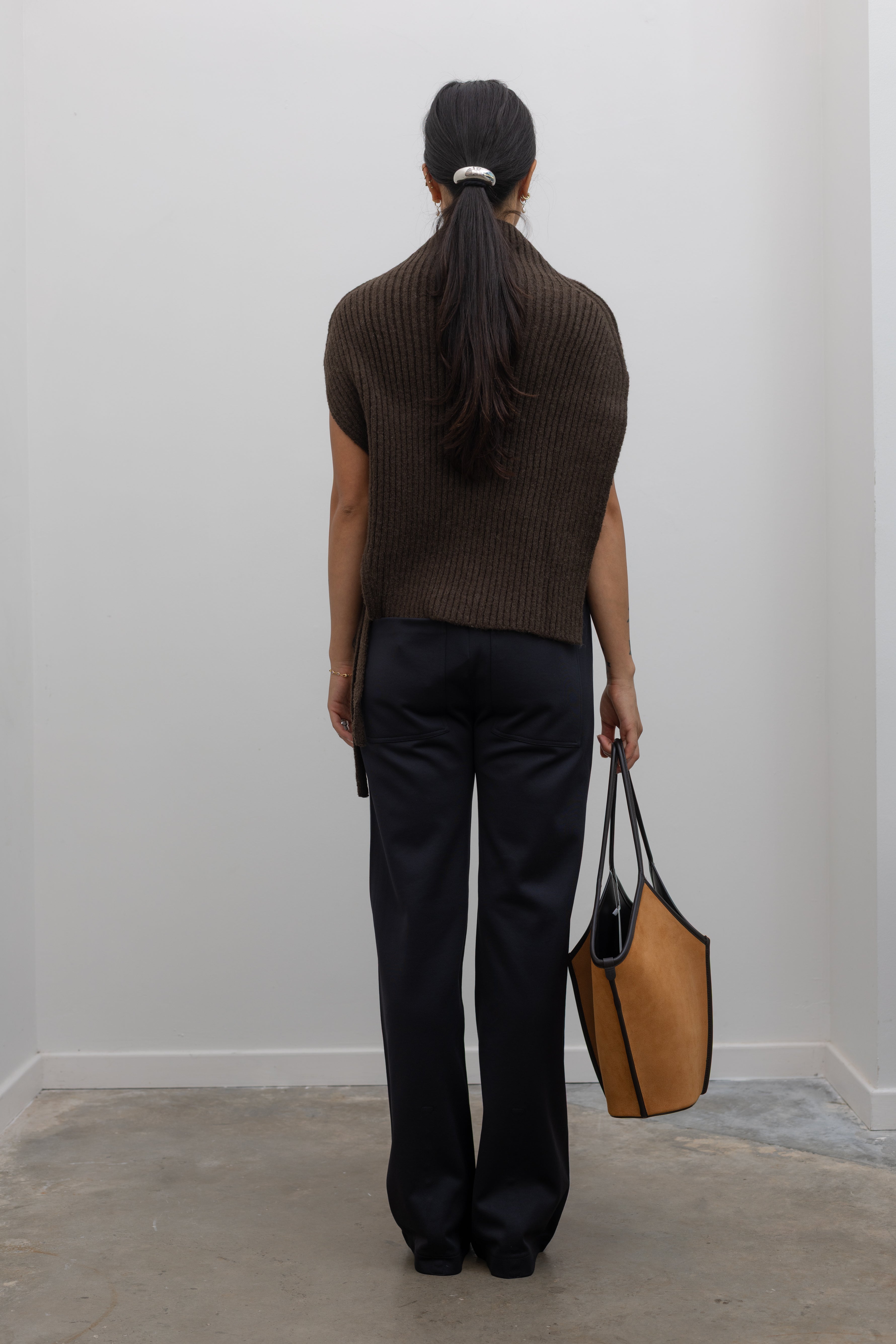 Olive Brown Ribbed Neck Warmer