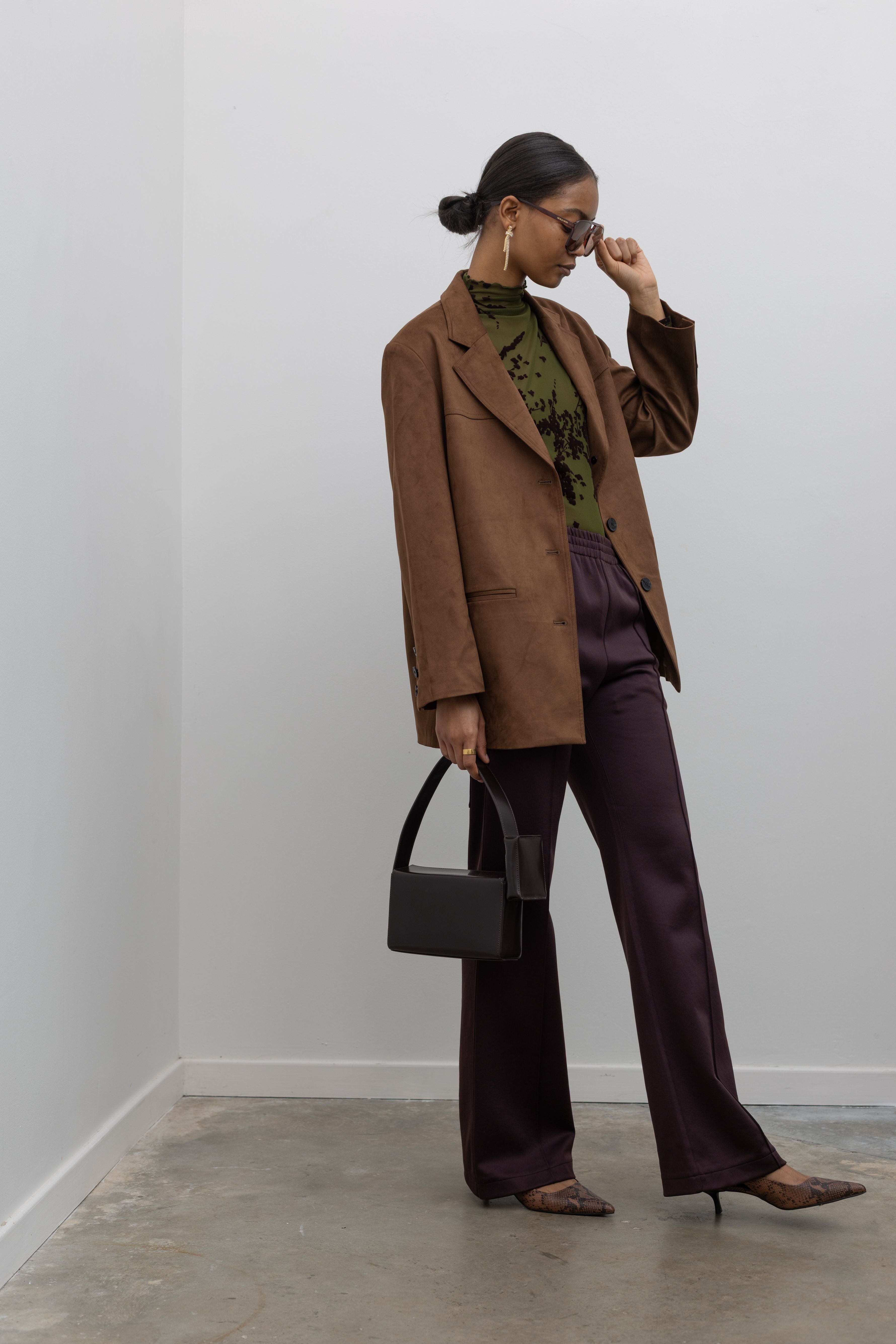 Brown Active Knit Scottie Jogger