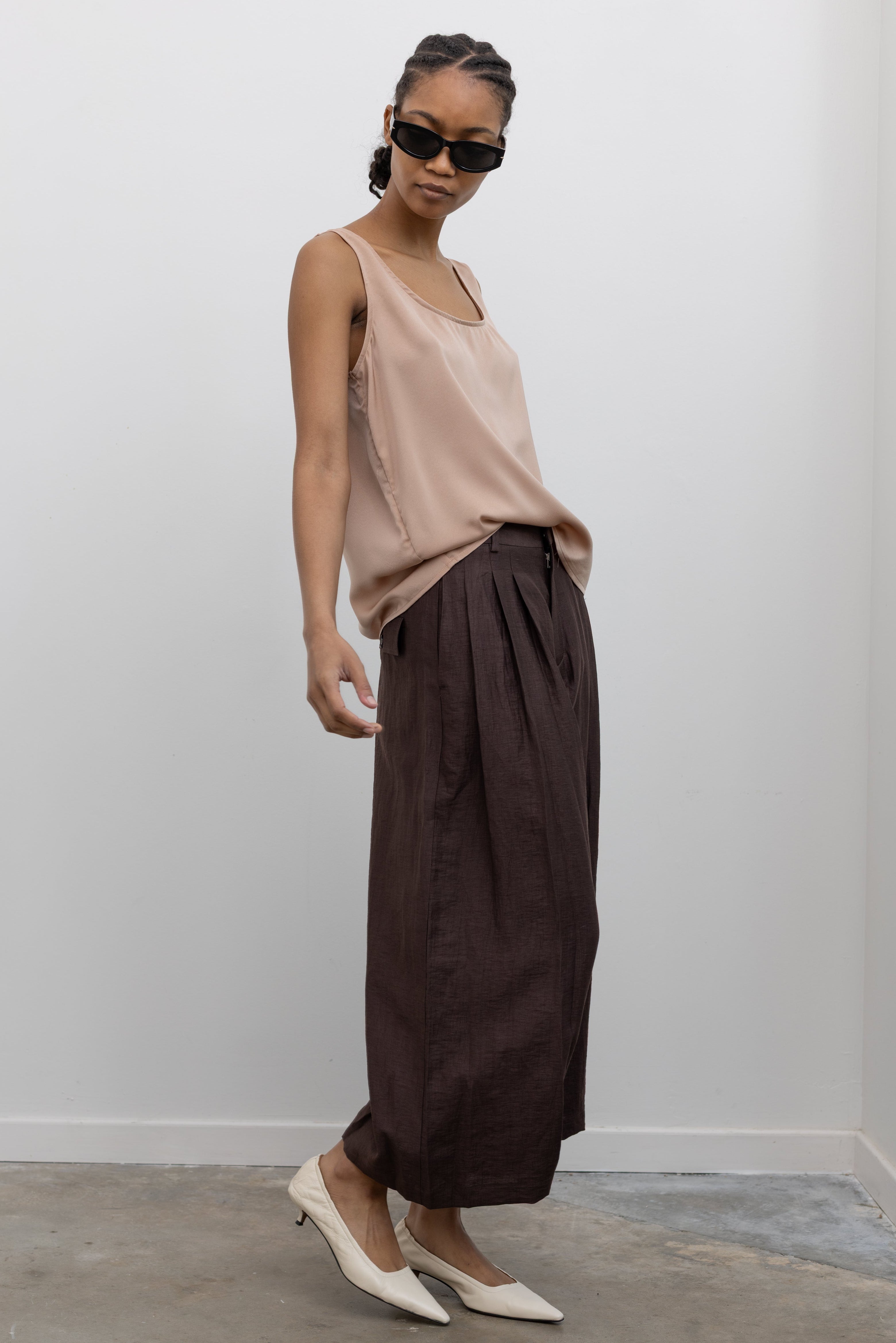 Brown Linen Culottes