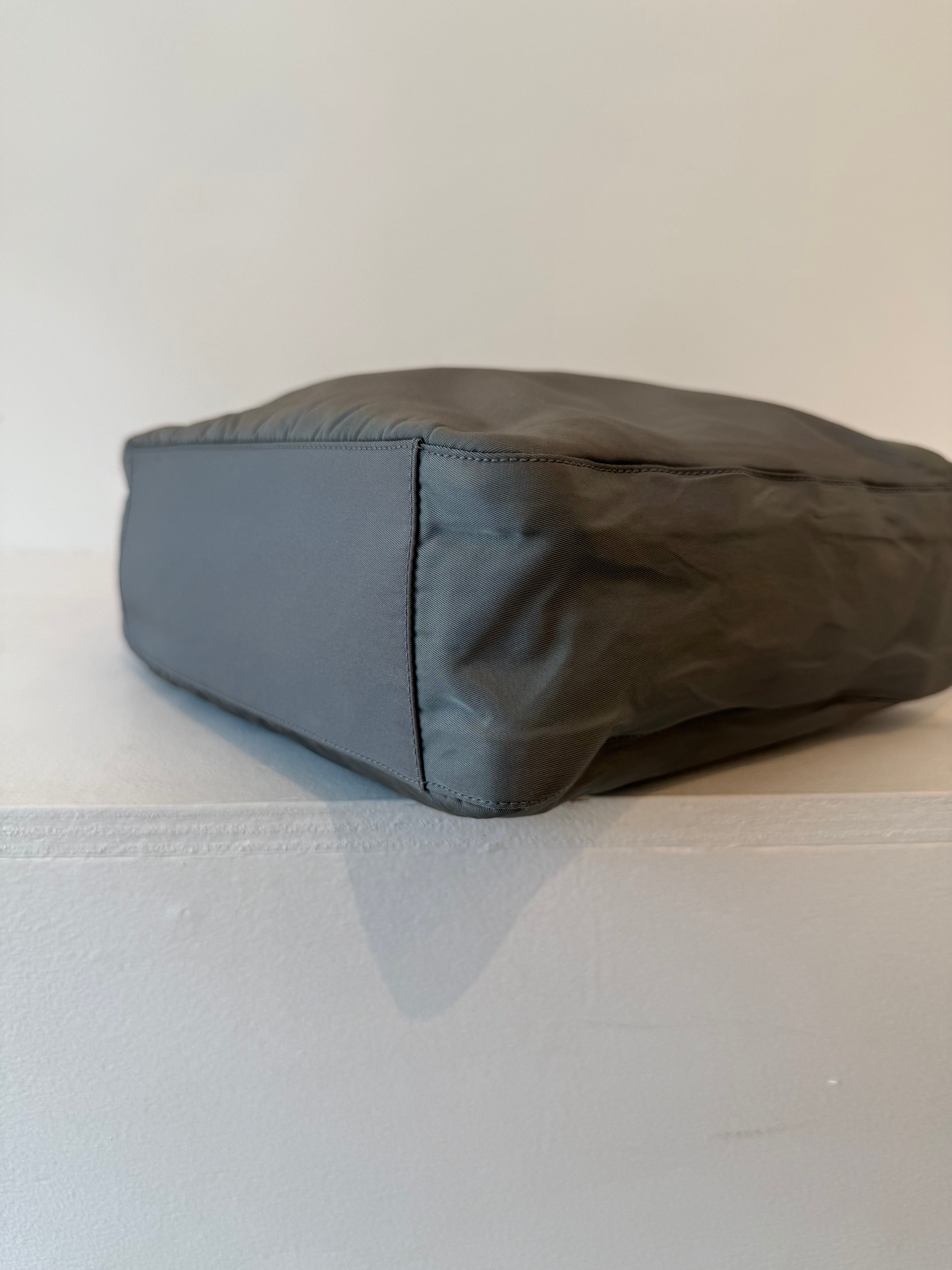 Vintage Prada Silver Nylon Shoulder Bag