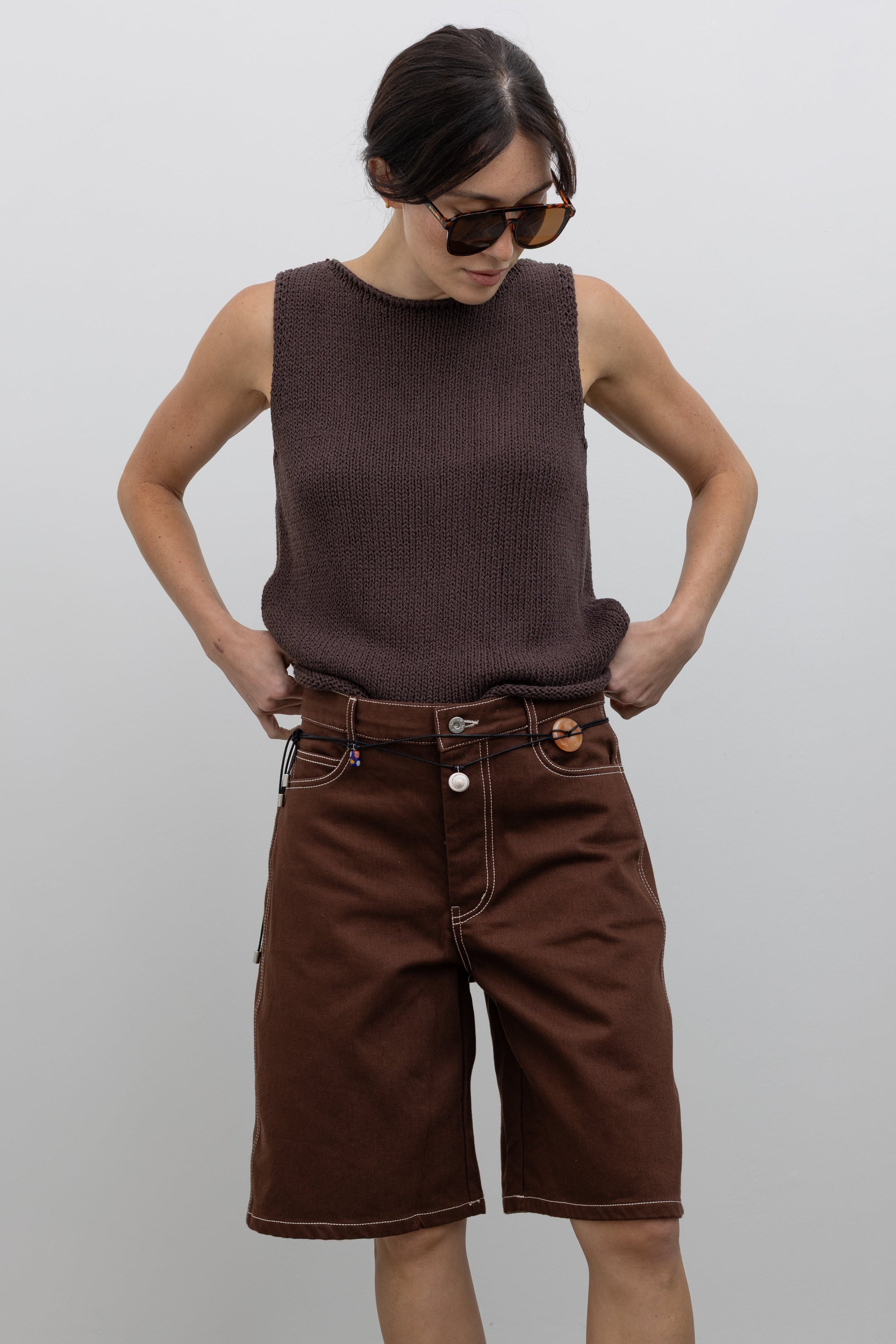 Framework Brown Denim Shorts