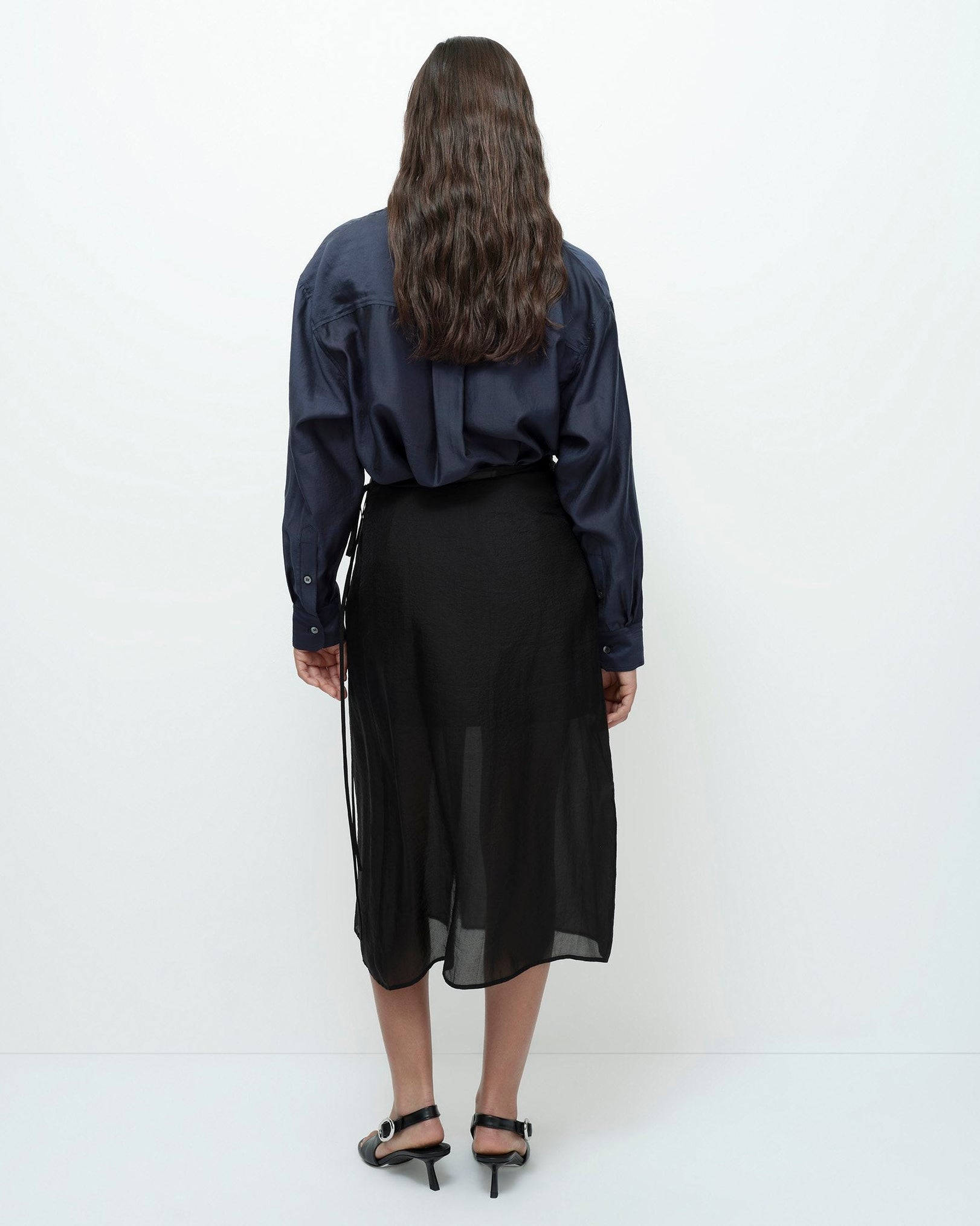 Black Organza Wrap Skirt