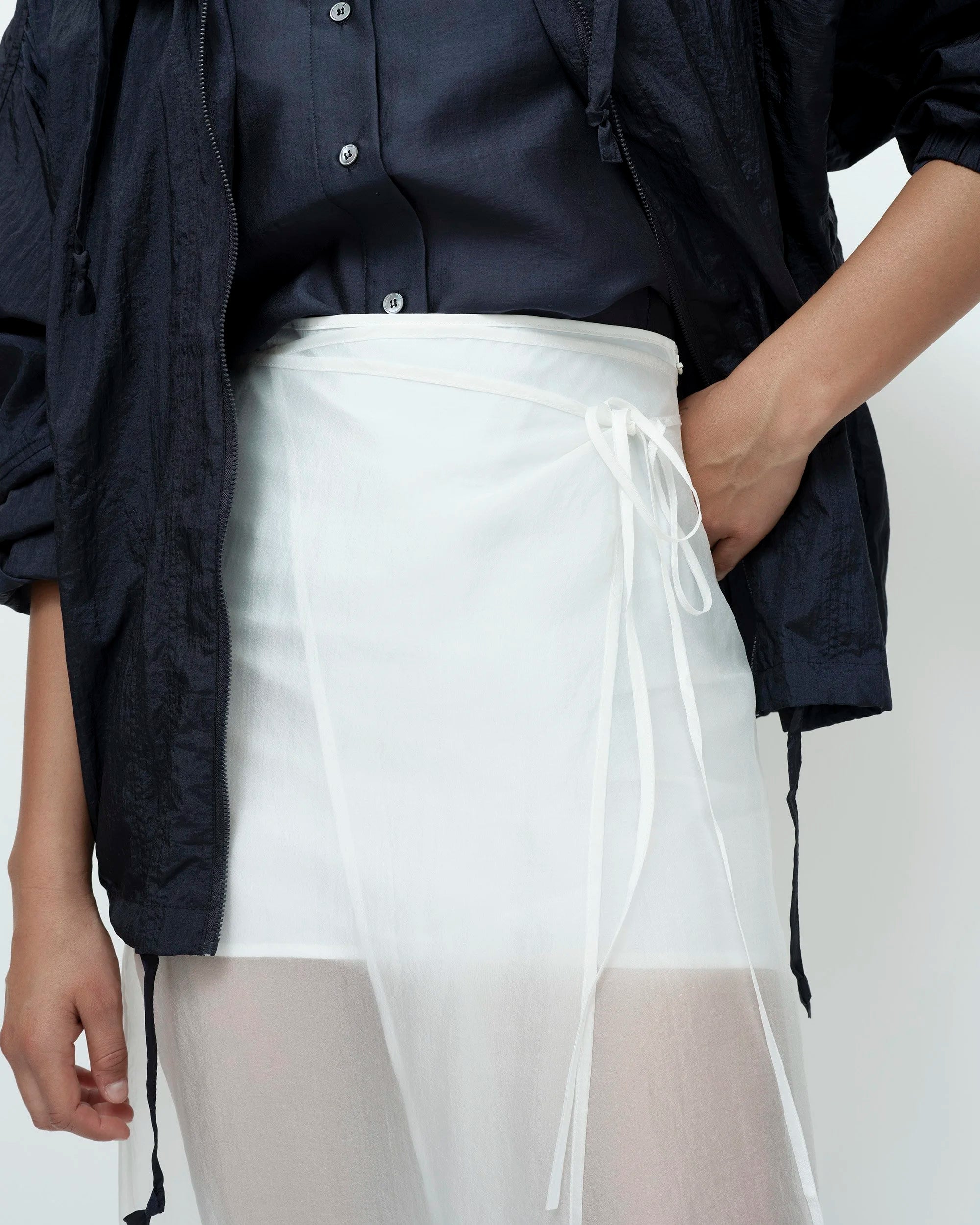 White Organza Wrap Skirt