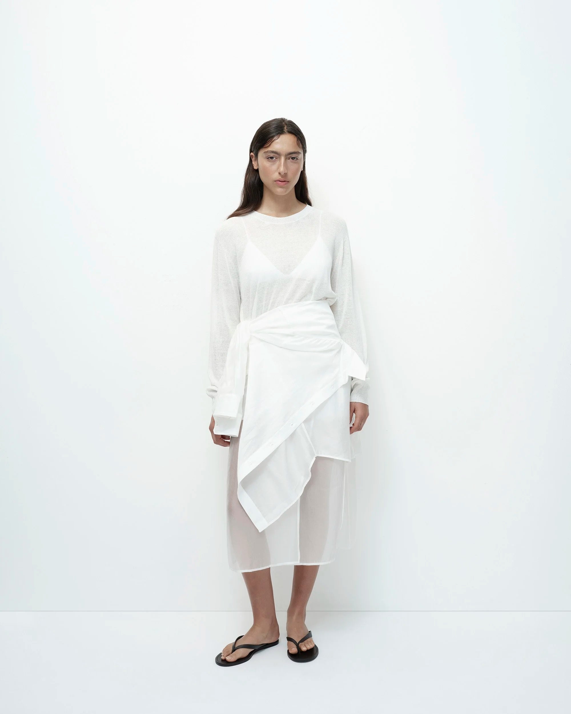 White Organza Wrap Skirt