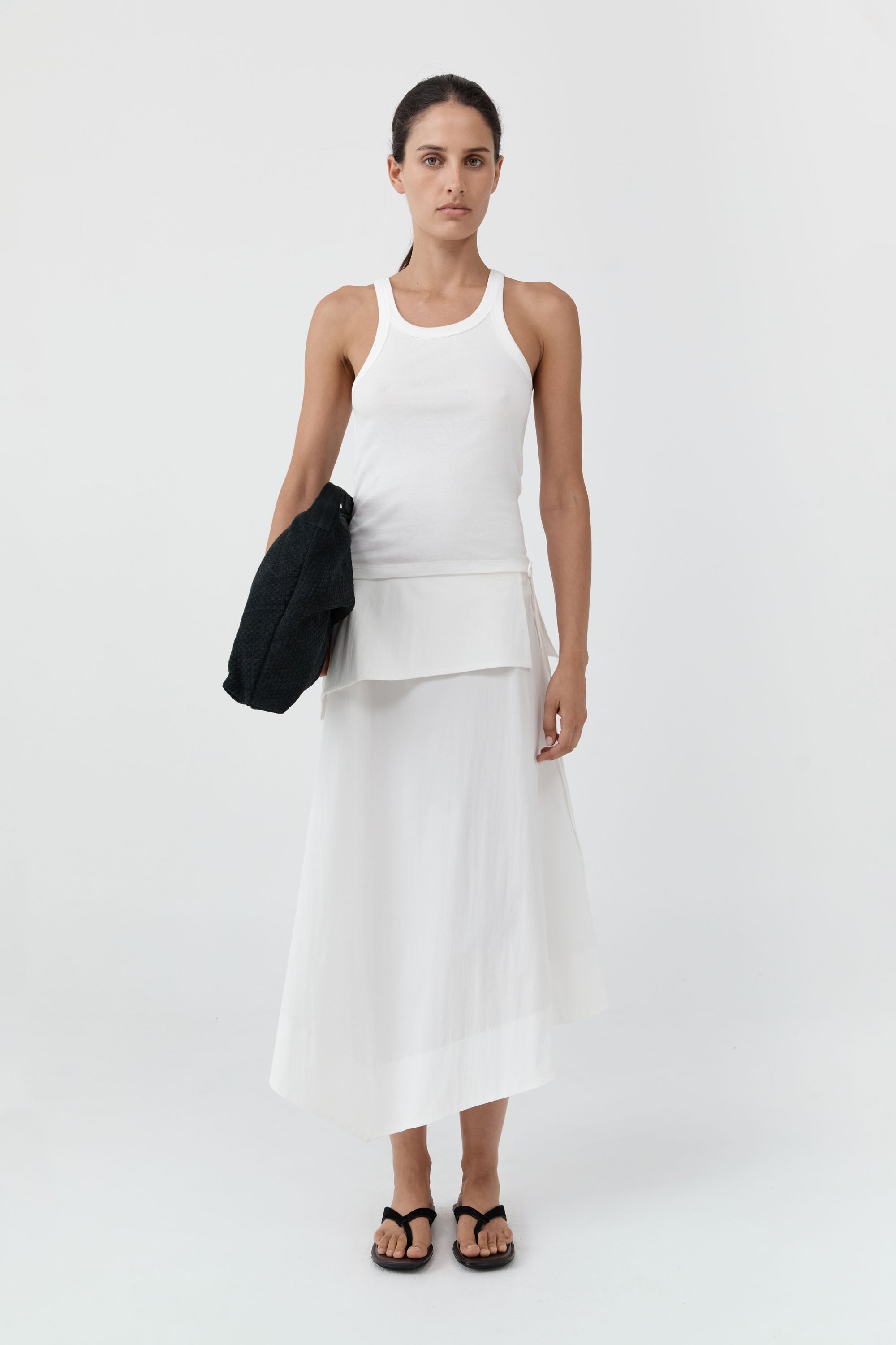 White Organic Cotton Racer Singlet