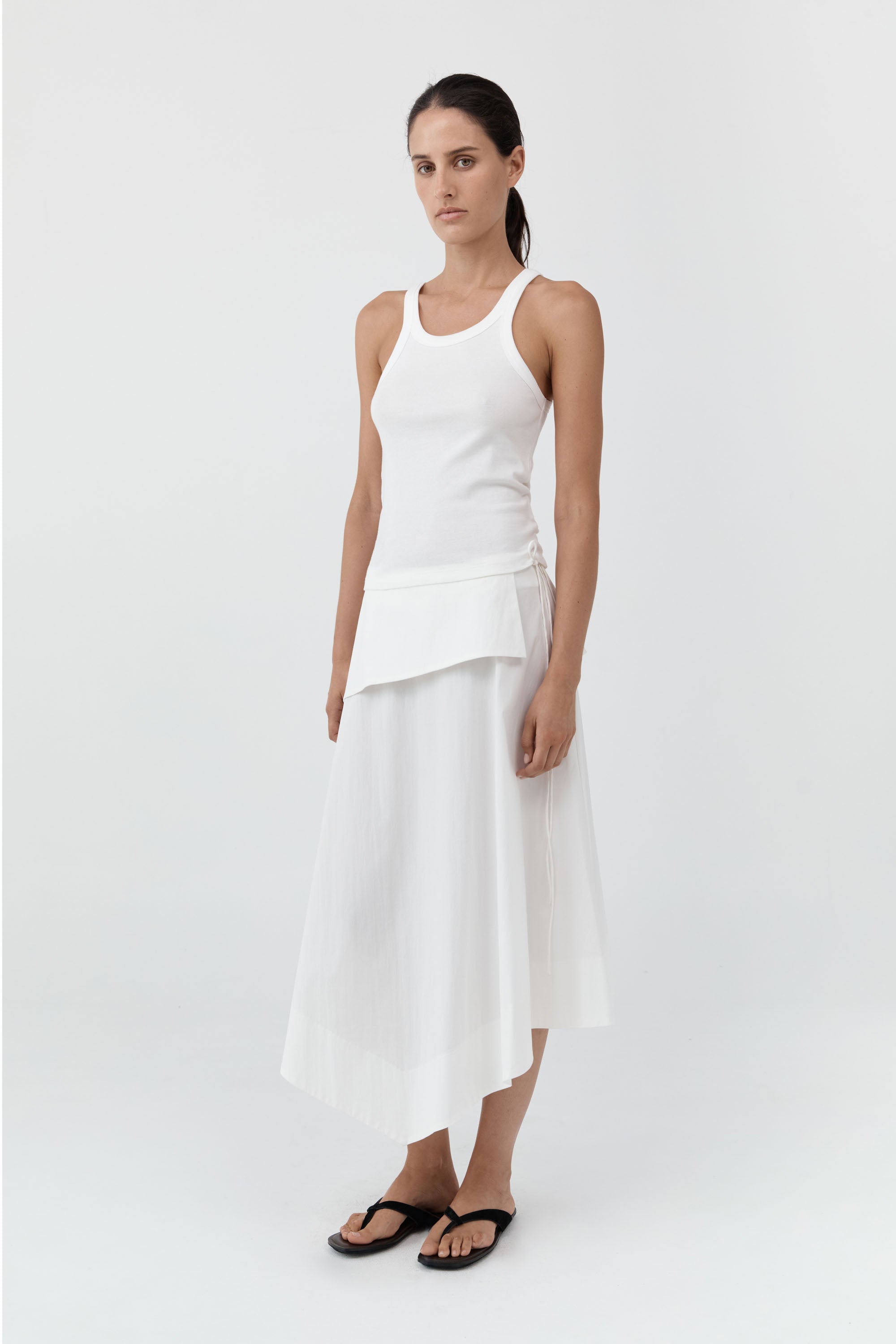 White Organic Cotton Racer Singlet