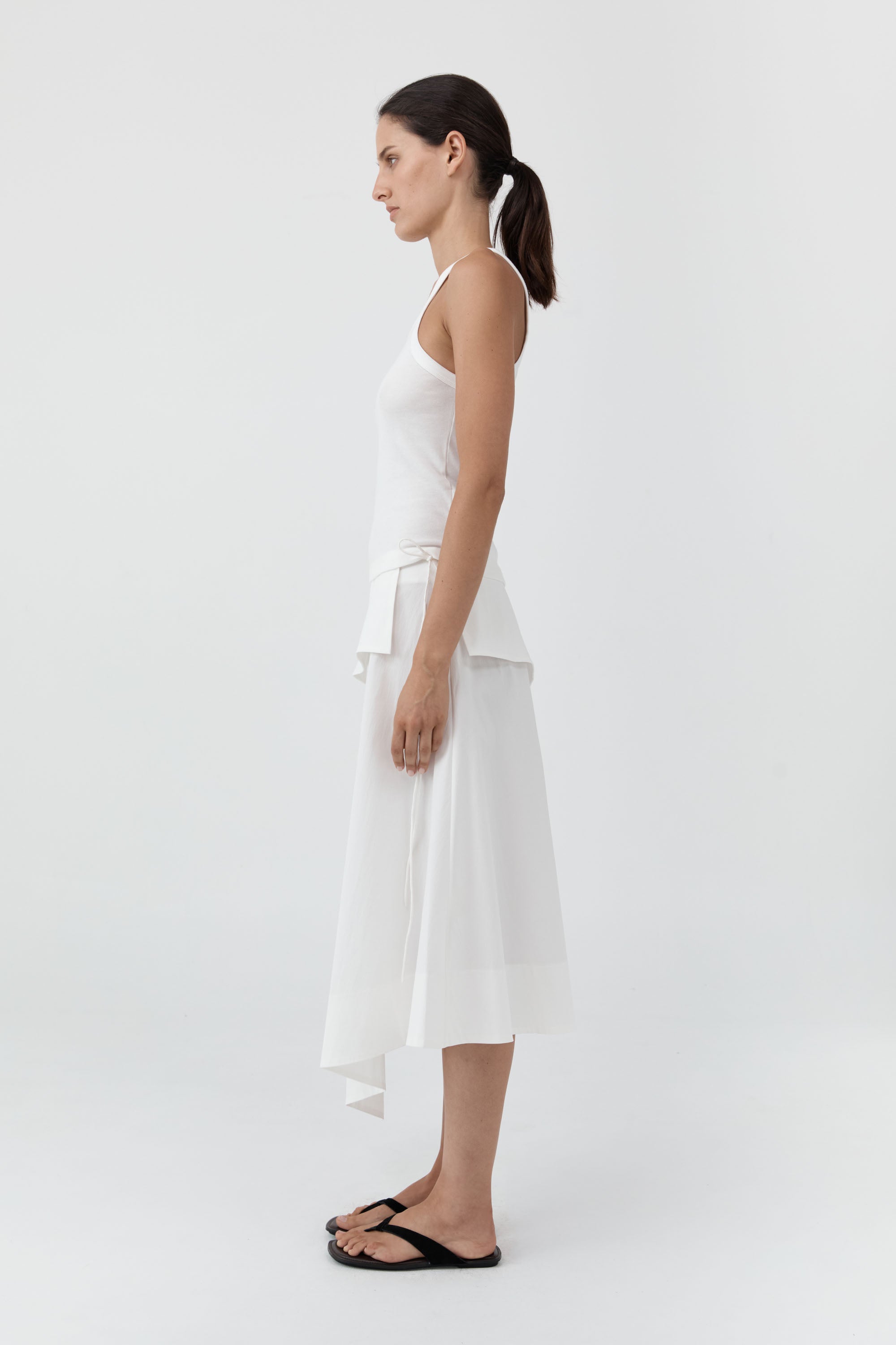 White Organic Cotton Racer Singlet
