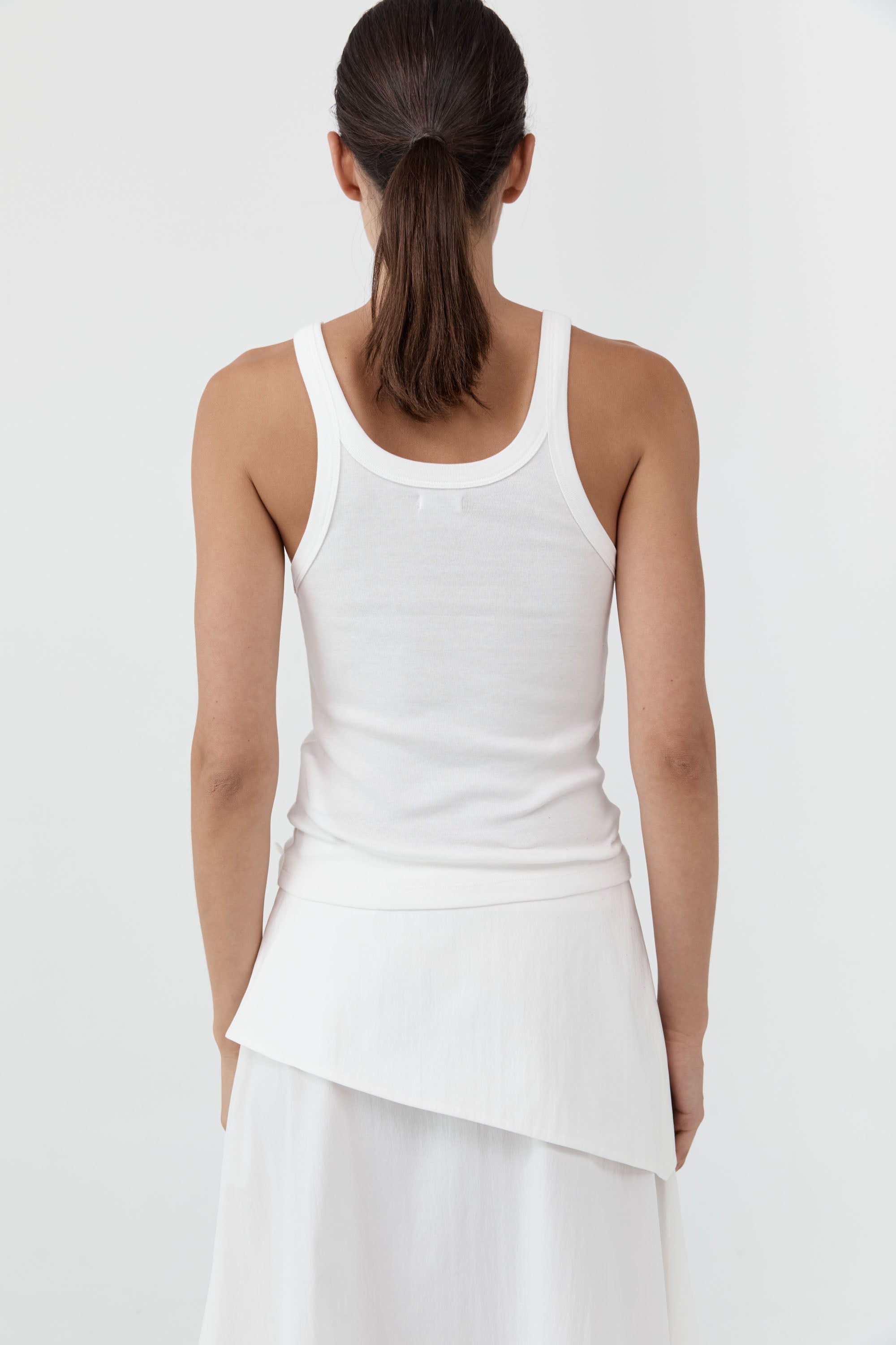 White Organic Cotton Racer Singlet
