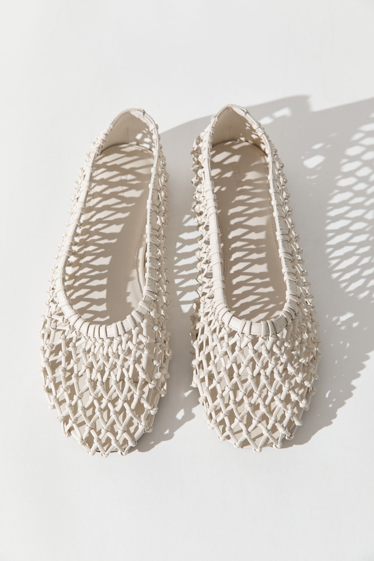 Off White Woven Ballerina Flat