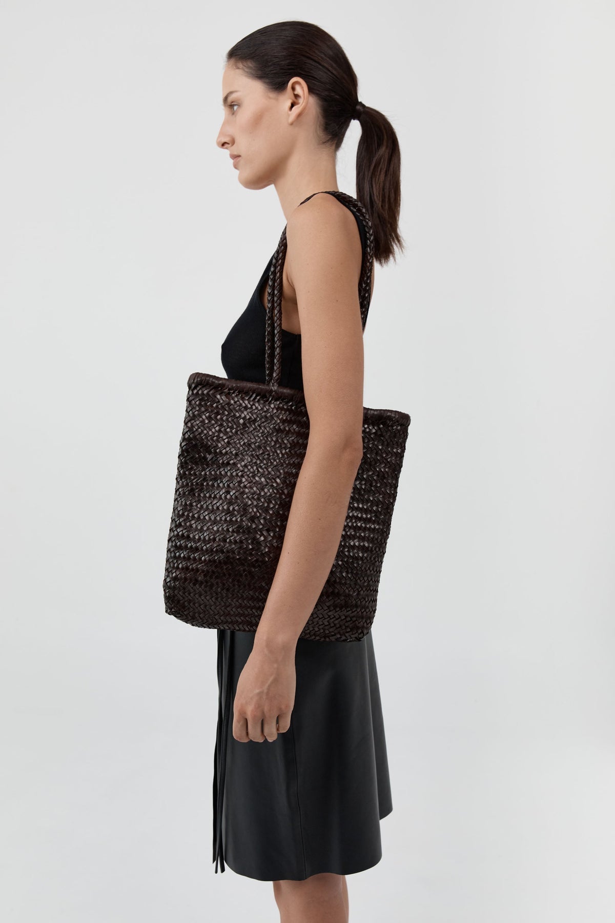 Chocolate Bagu Woven Tote