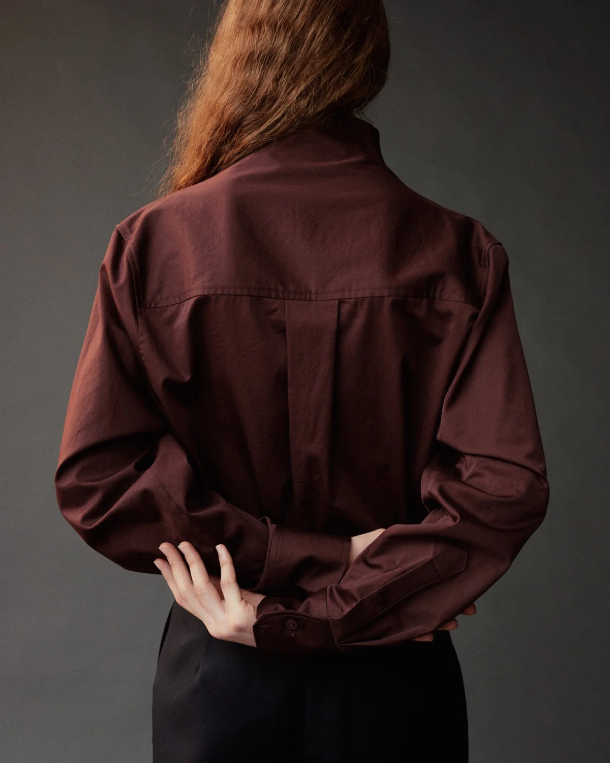 Brown Asymmetric Cotton Shirt