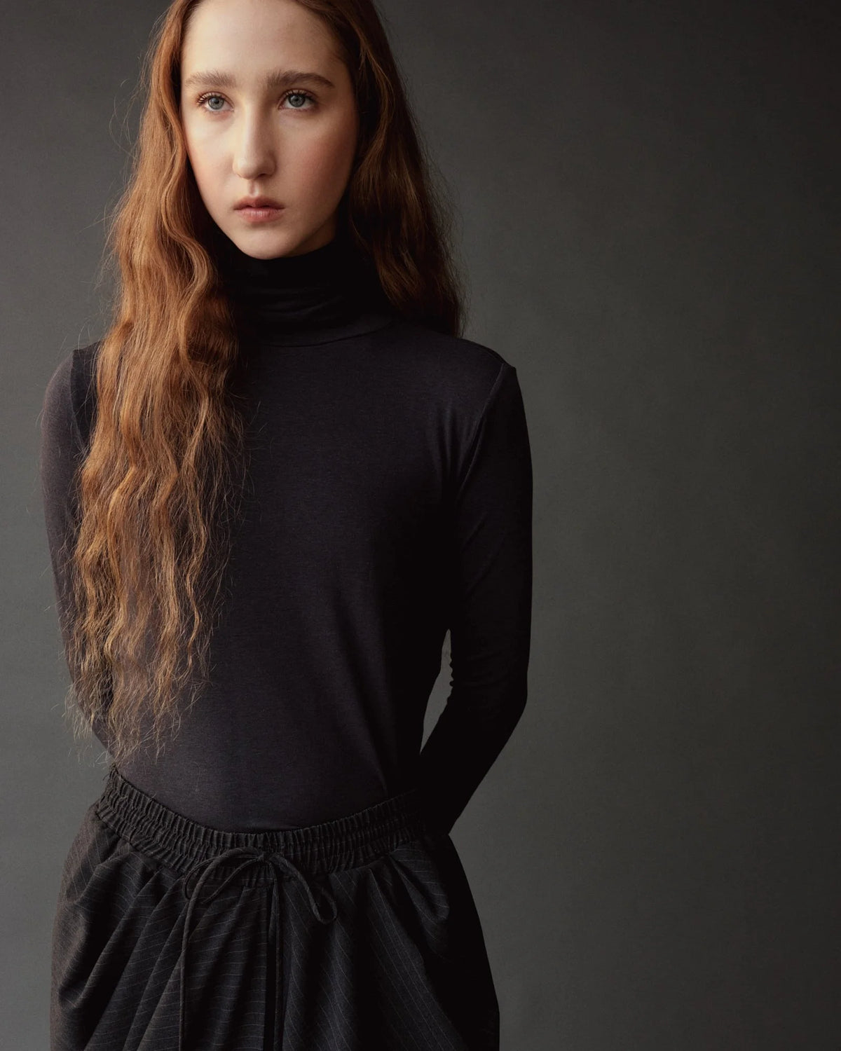 Graphite Roll Neck Jersey Top