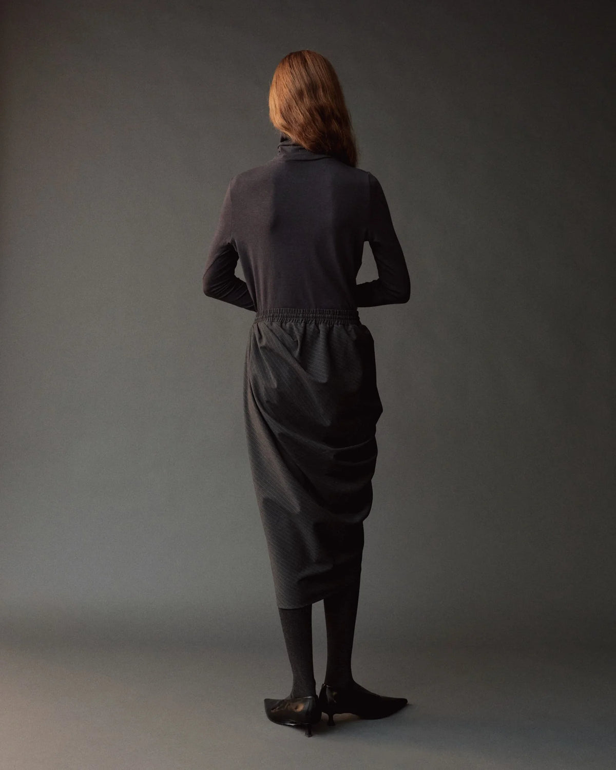 Graphite Roll Neck Jersey Top