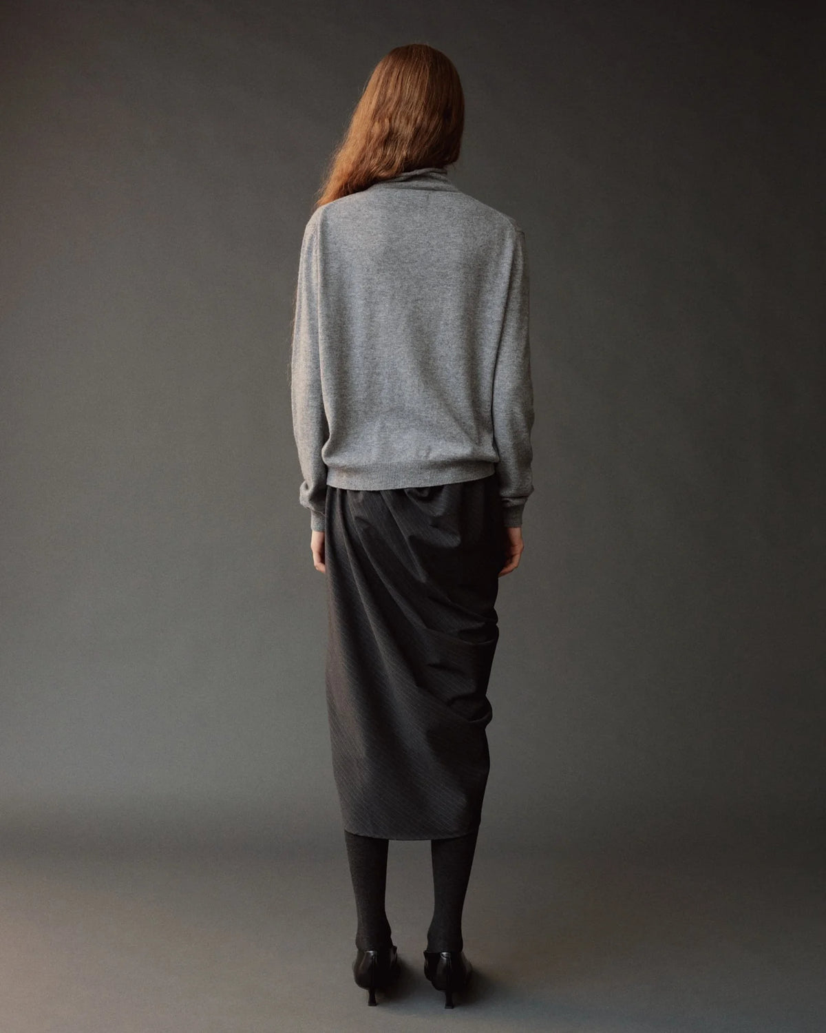 Gray Mock Neck Cardigan