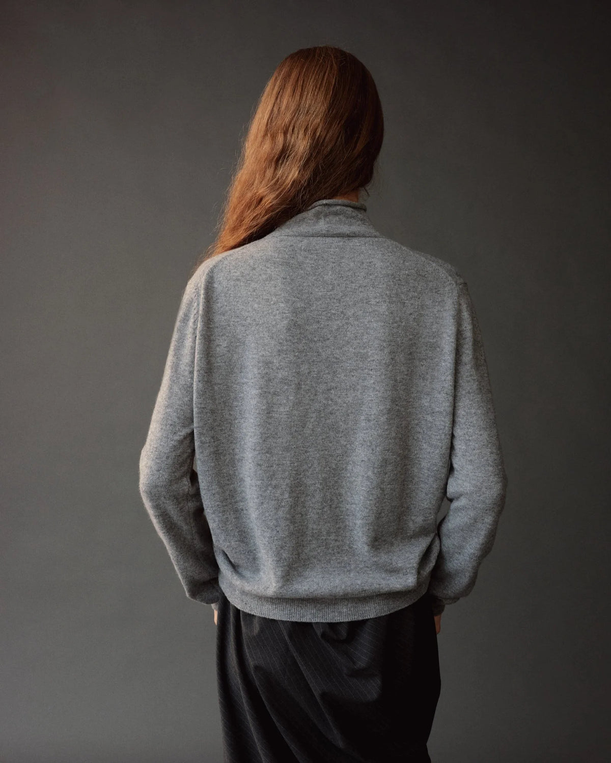 Gray Mock Neck Cardigan