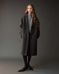 Charcoal Single-Breasted Handmade Wool Coat