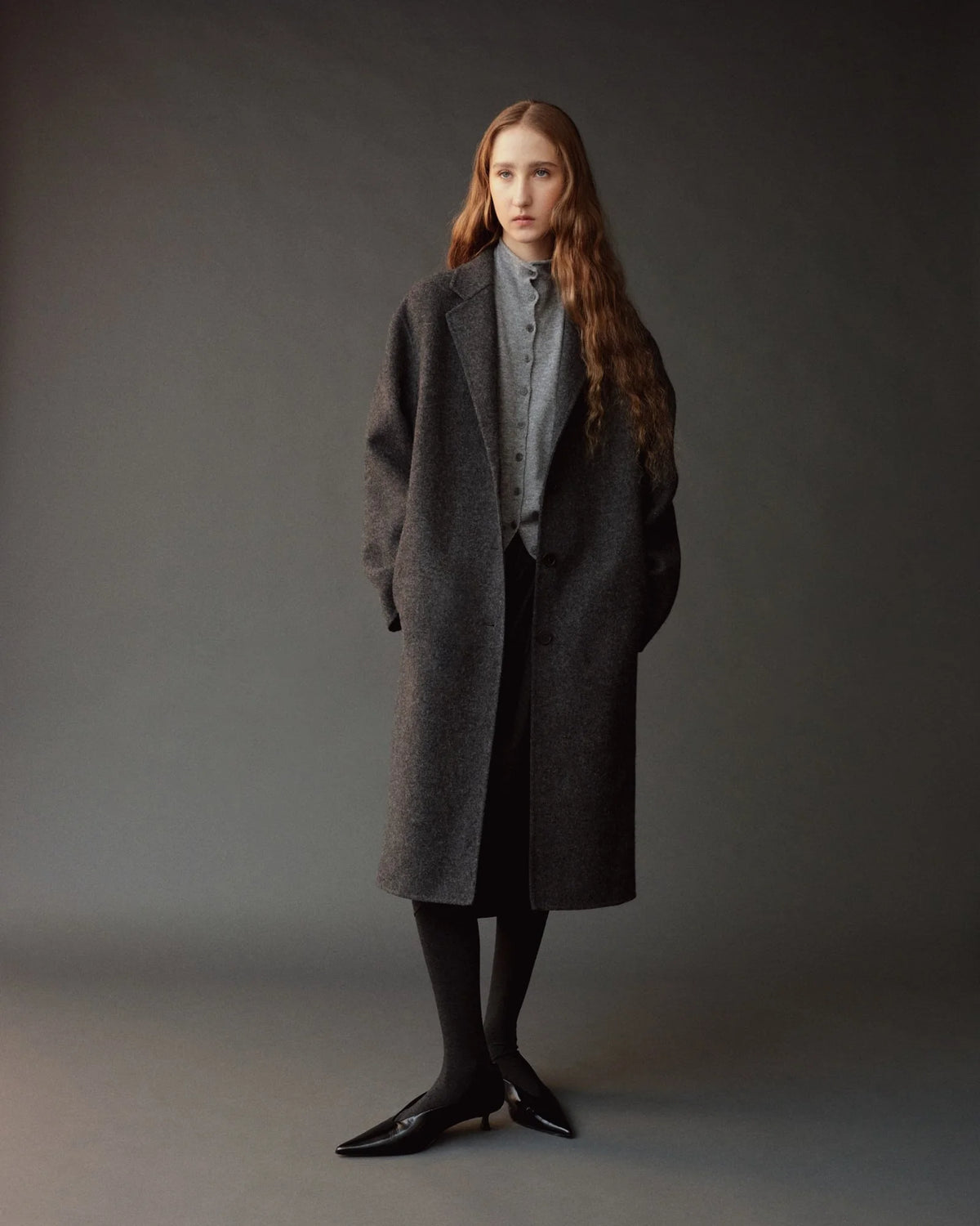 Gray Mock Neck Cardigan