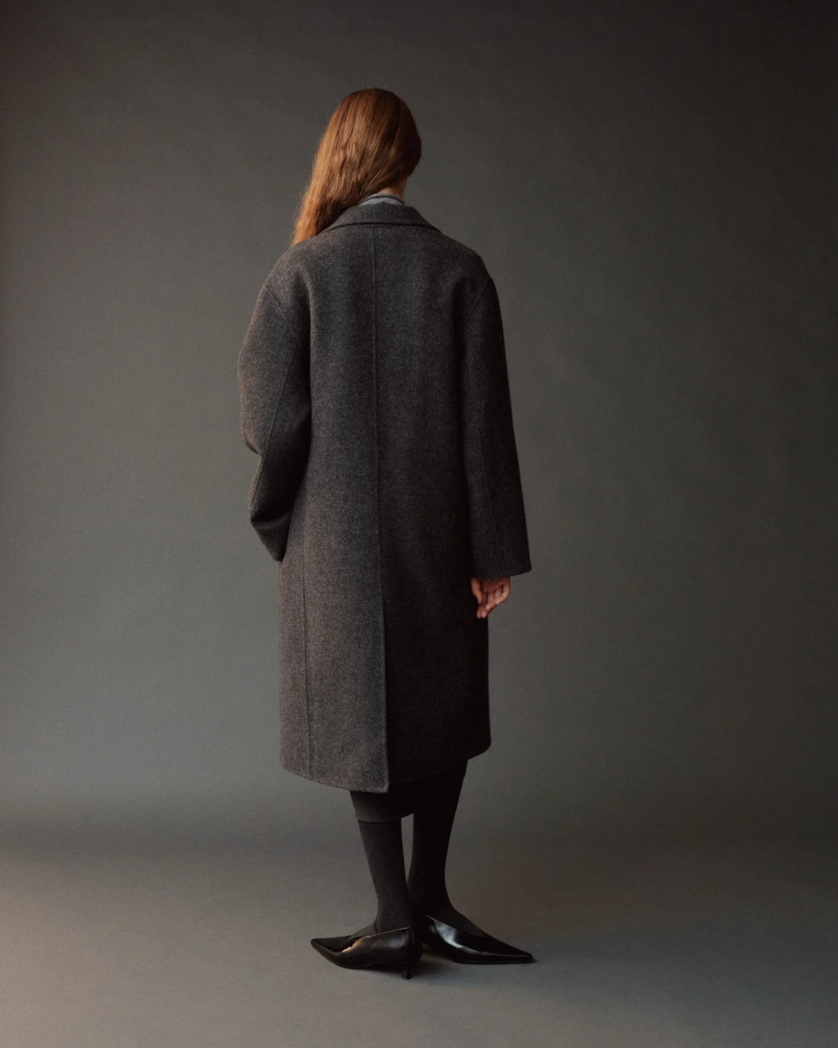 Charcoal Single-Breasted Handmade Wool Coat