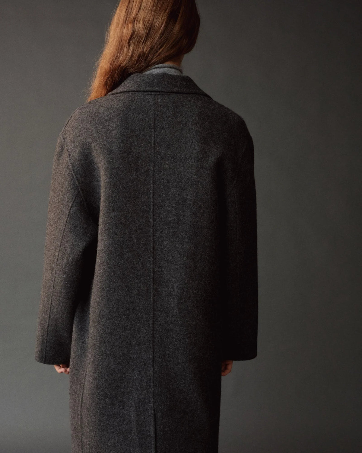 Charcoal Single-Breasted Handmade Wool Coat