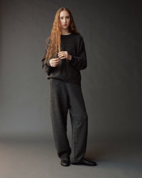 Charcoal Oversized Crew Neck Sweater