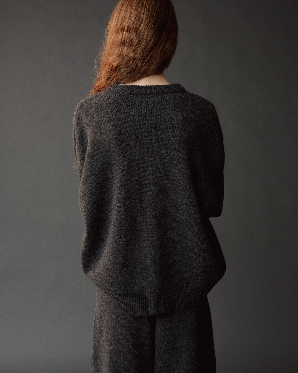 Charcoal Oversized Crew Neck Sweater