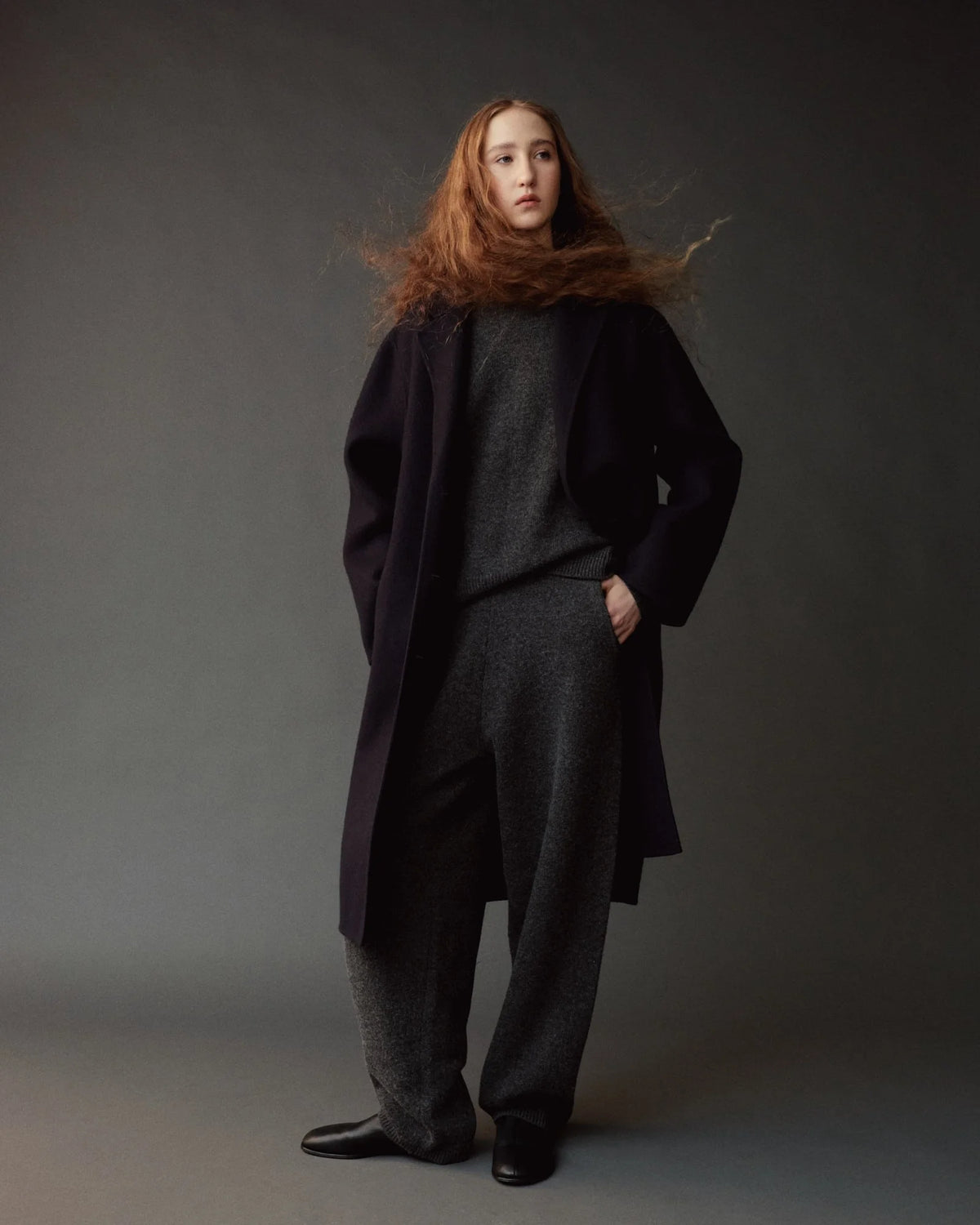 Charcoal Oversized Crew Neck Sweater