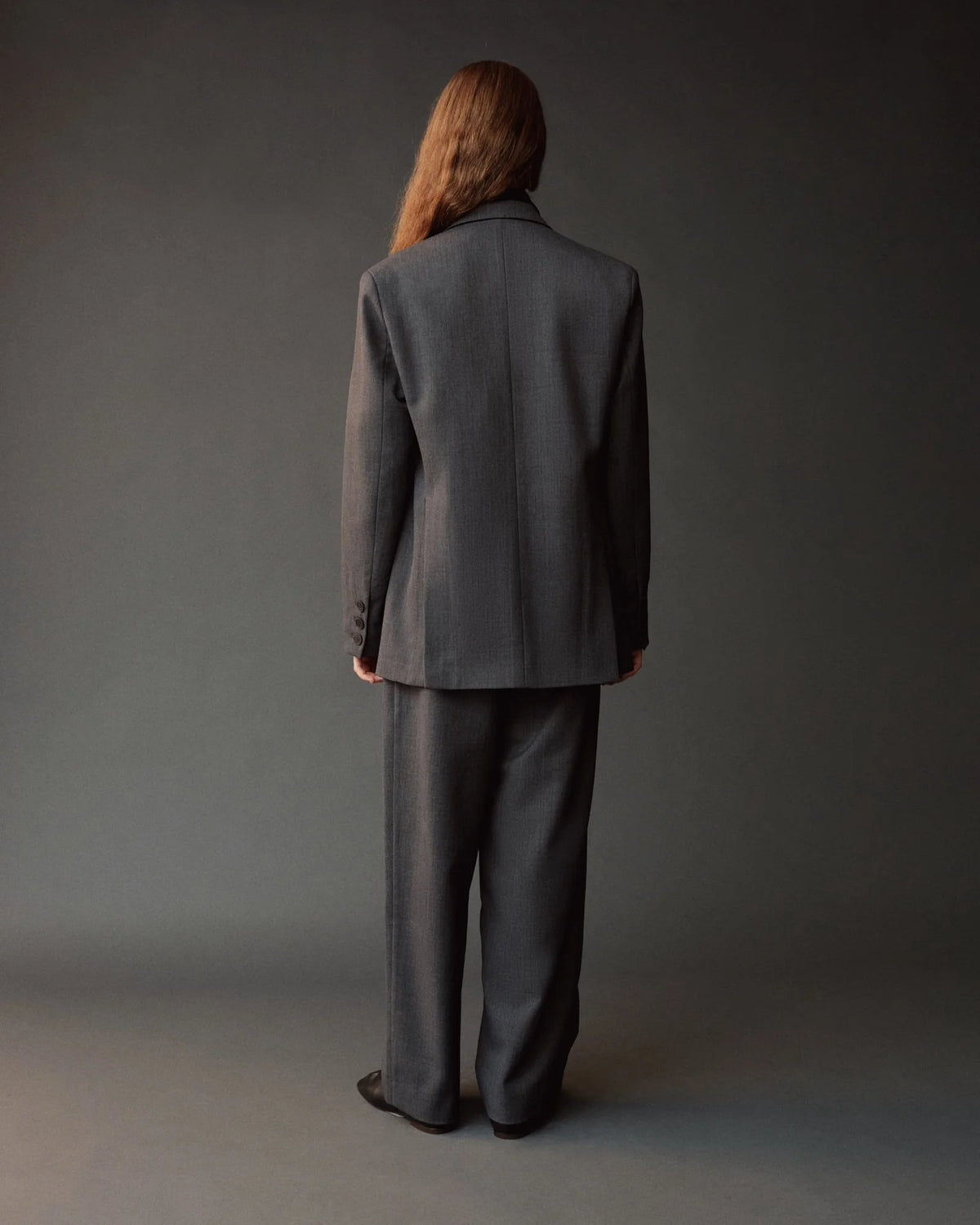 Charcoal Wool Blend Oversized Jacket