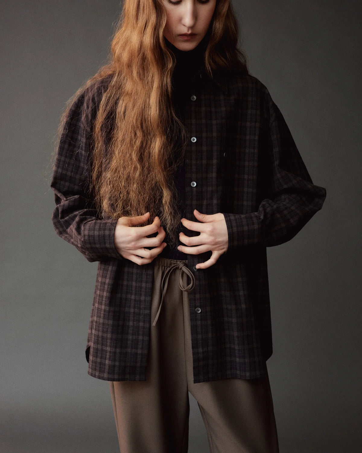 Black Plaid Oversized Shirt