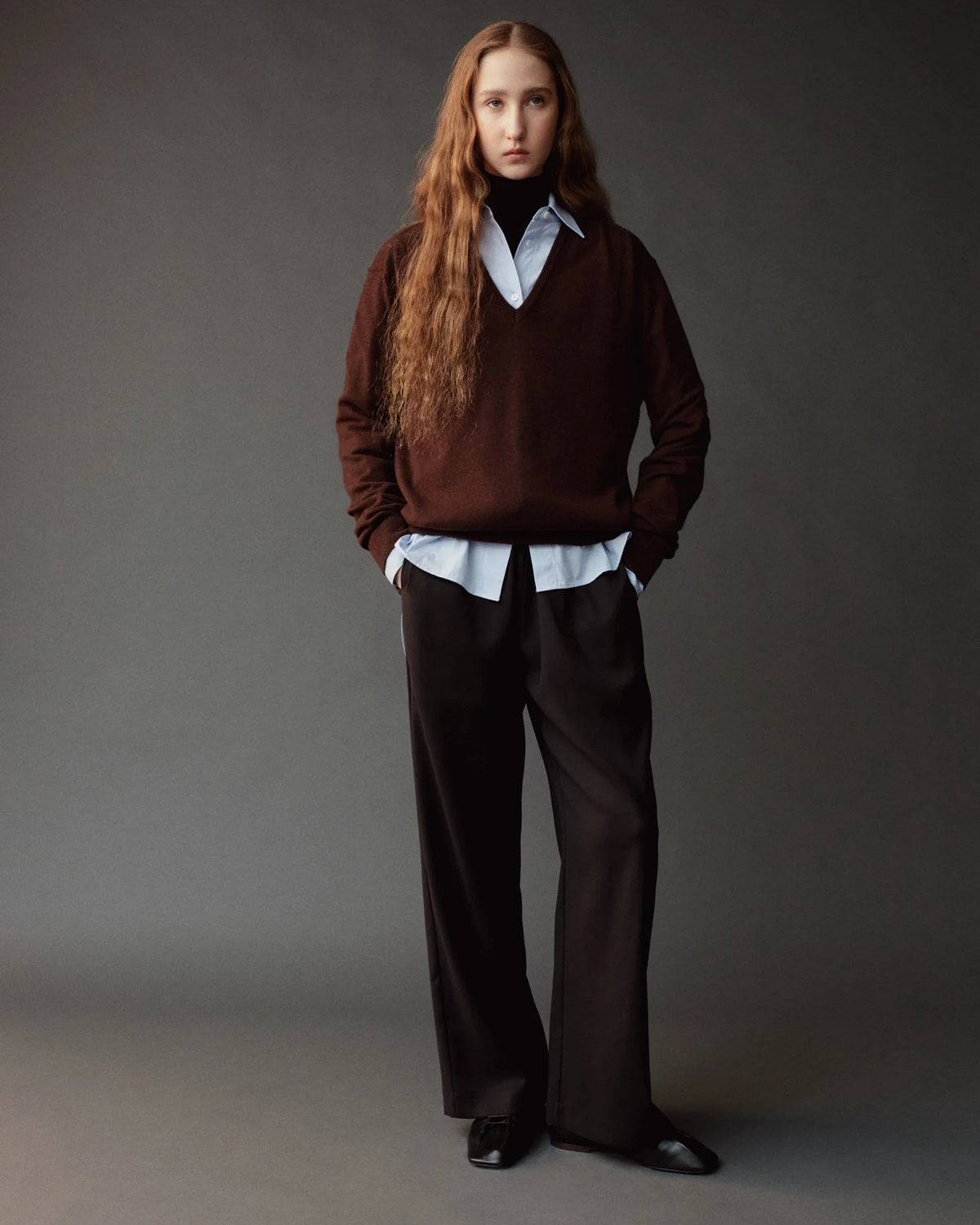 Black Wool Blend Drawstring Pants