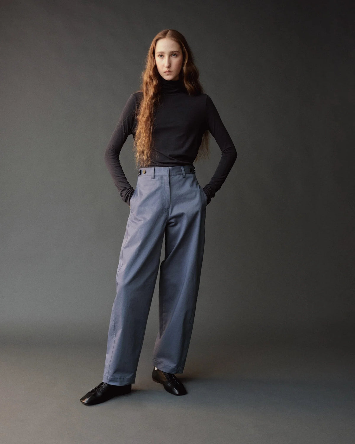 Graphite Roll Neck Jersey Top