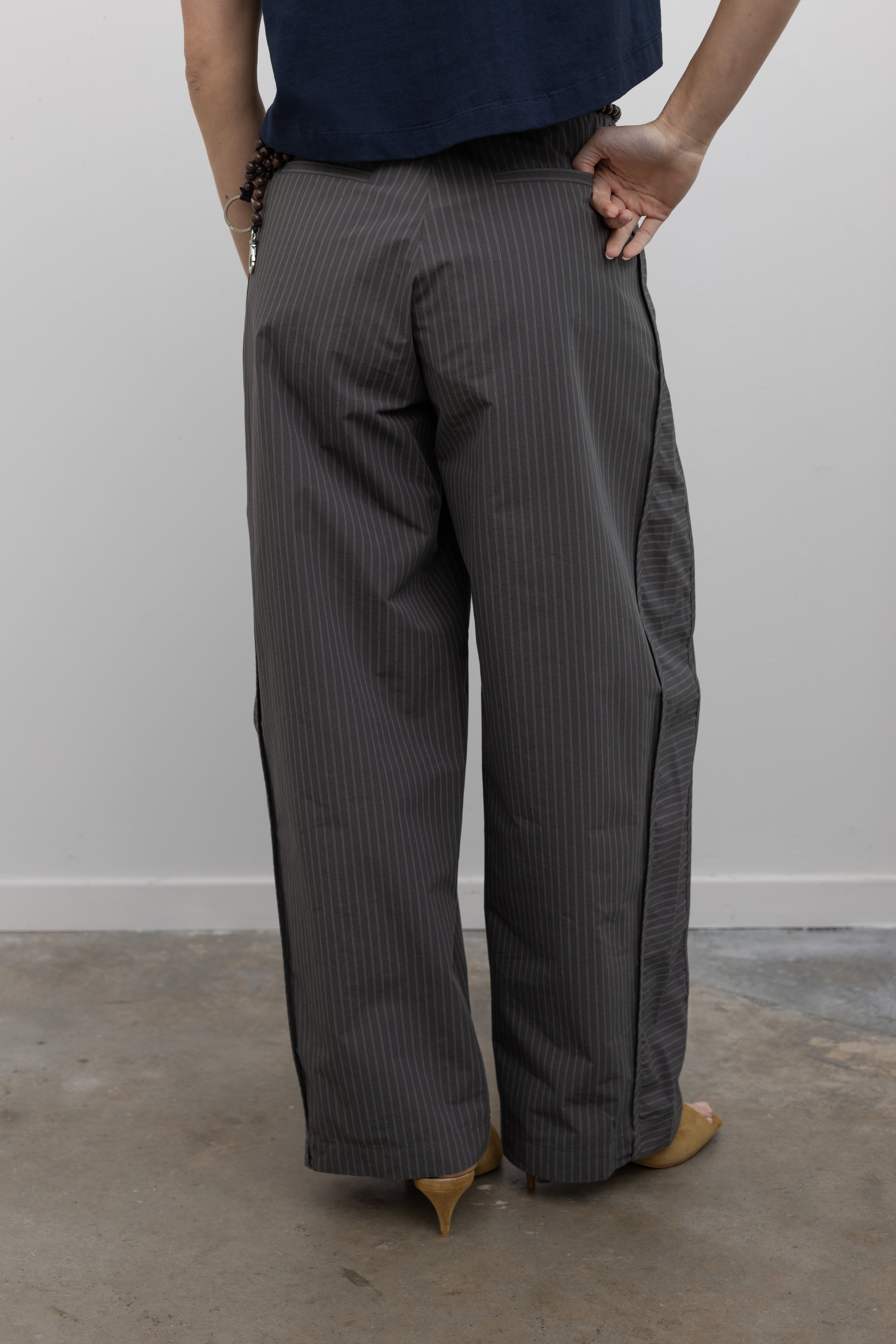 Coffee Stripe Side Panel Trousers
