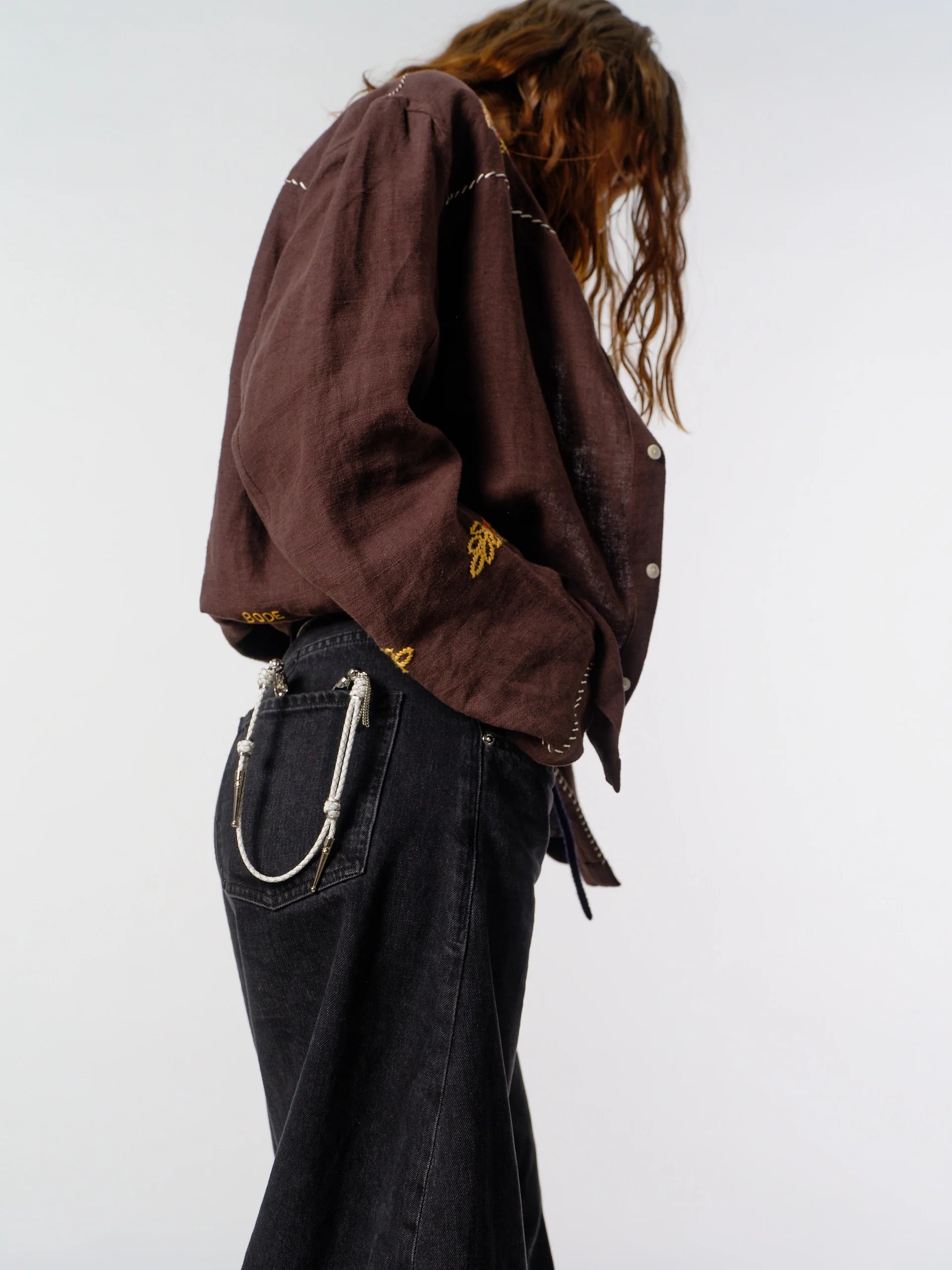 Ossa White Leather Bolo Wristlet