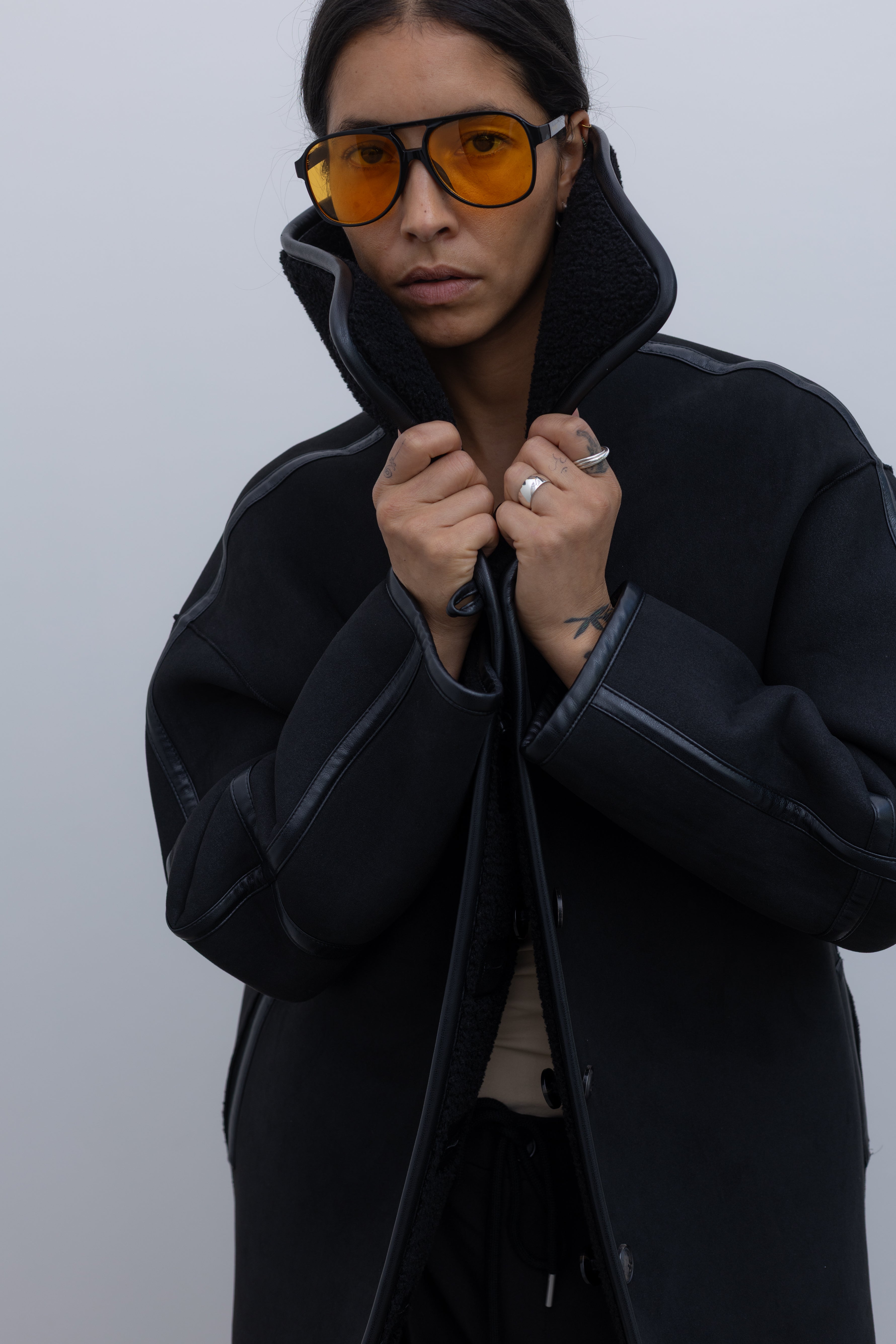 Black Reversible Shearling Jacket