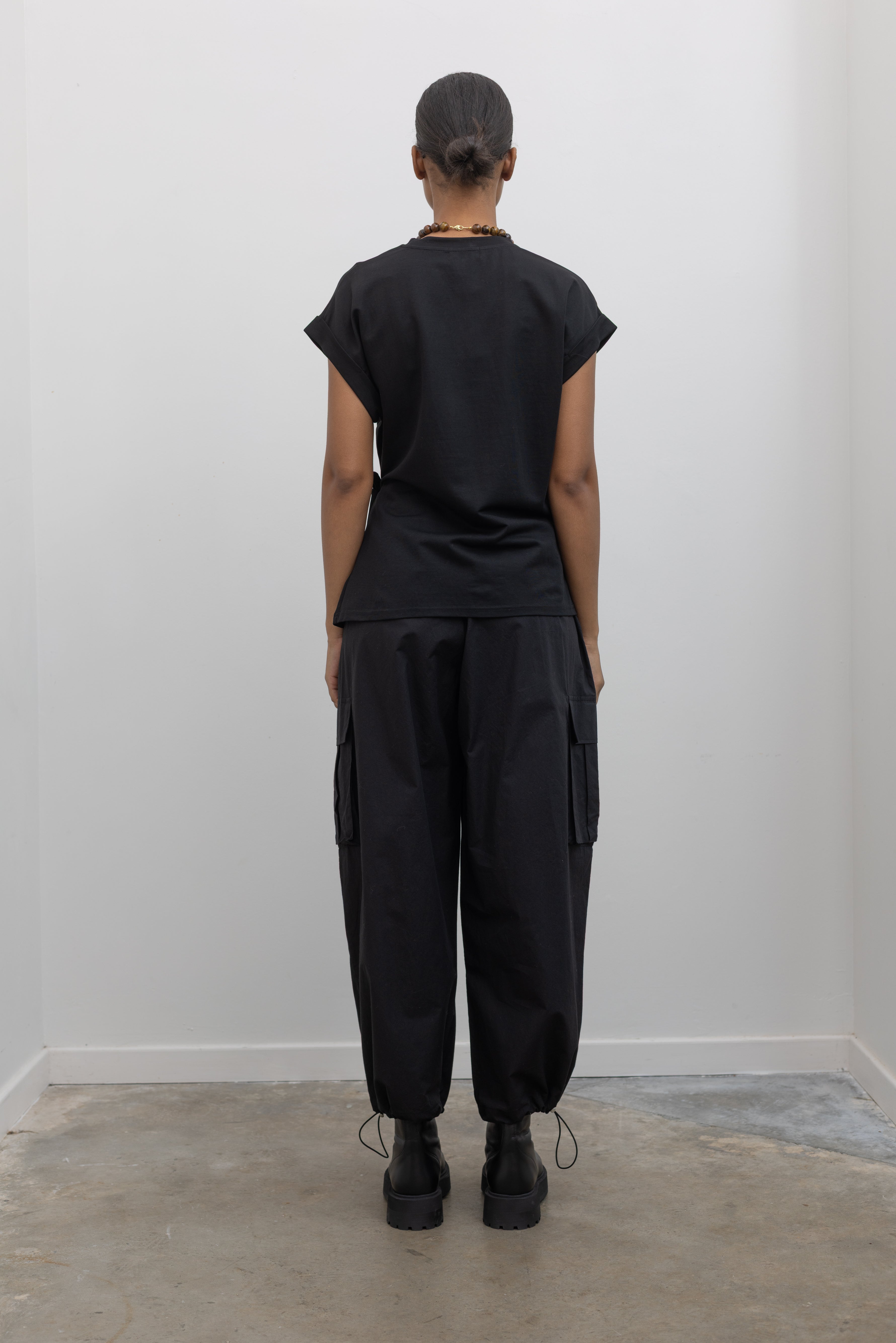Black Wide Leg Cargo Pants