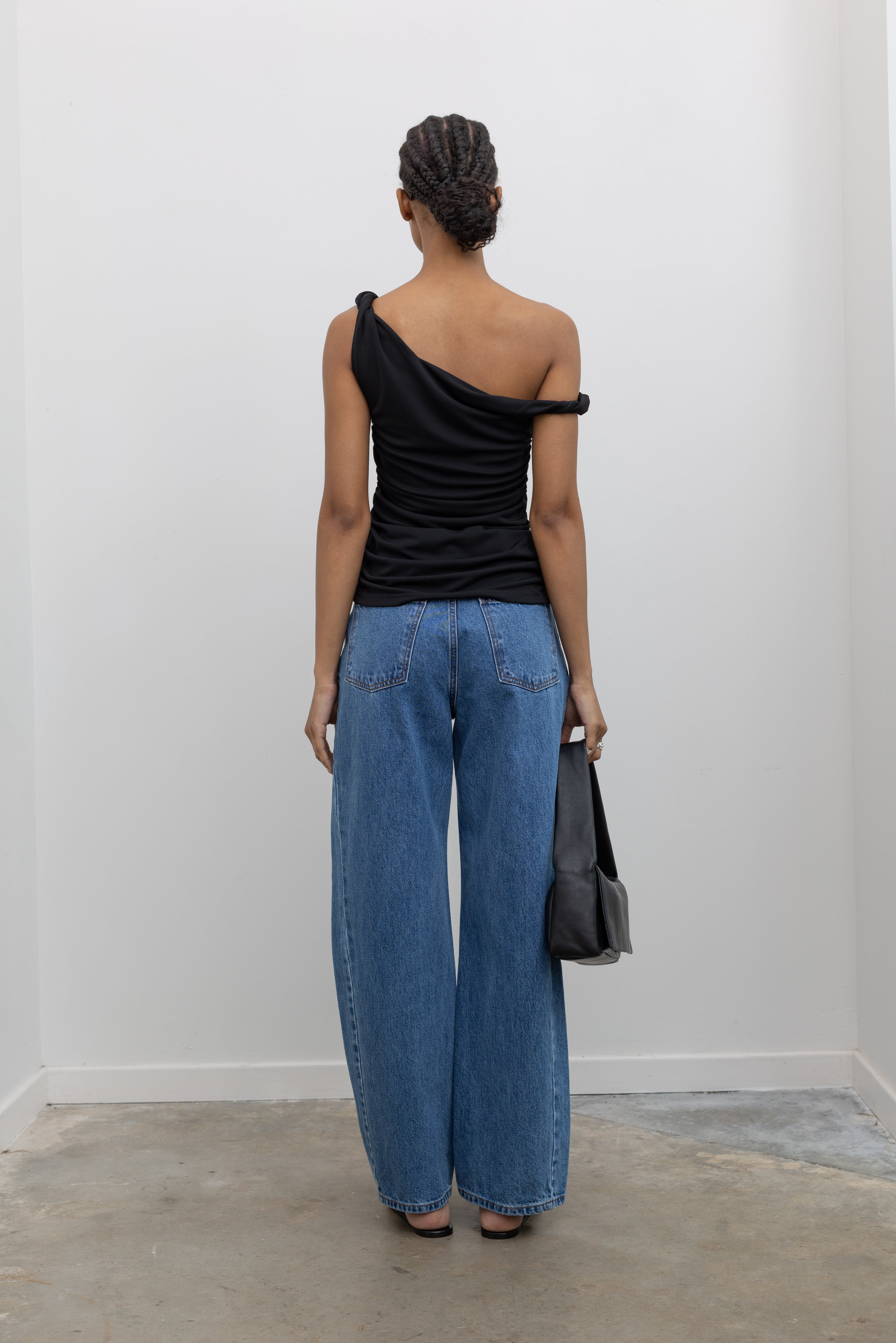 Black Twisted Straps Top